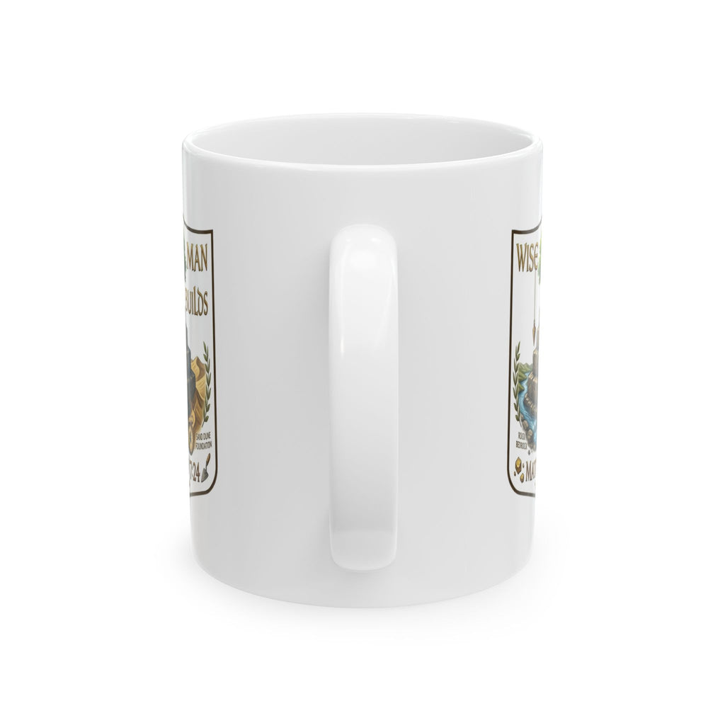 Wise Man Builds On The Rock Mug - Matthew 7:24 - Strong Faith Christian Drinkware - 11oz, 15oz