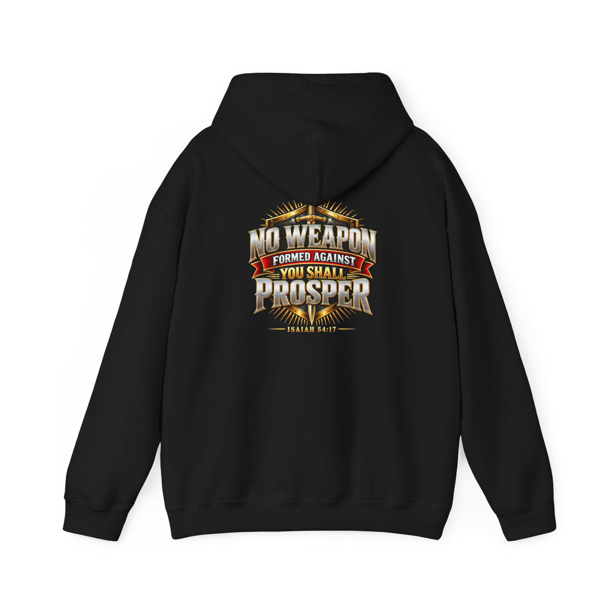 Isaiah 54:17 No Weapon Formed Christian hoodie, another view