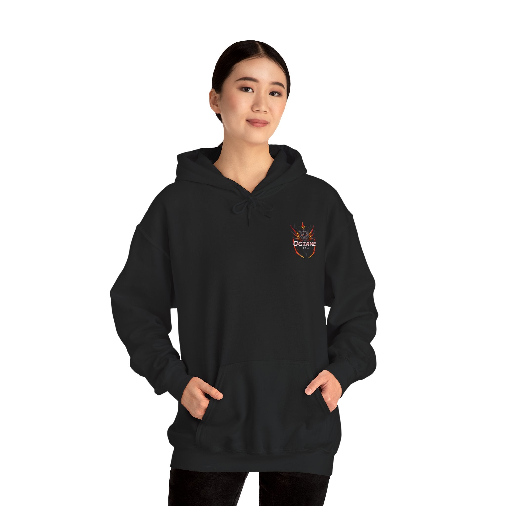 Octane Era Black Hoodie – Double Print Design, Same Price
