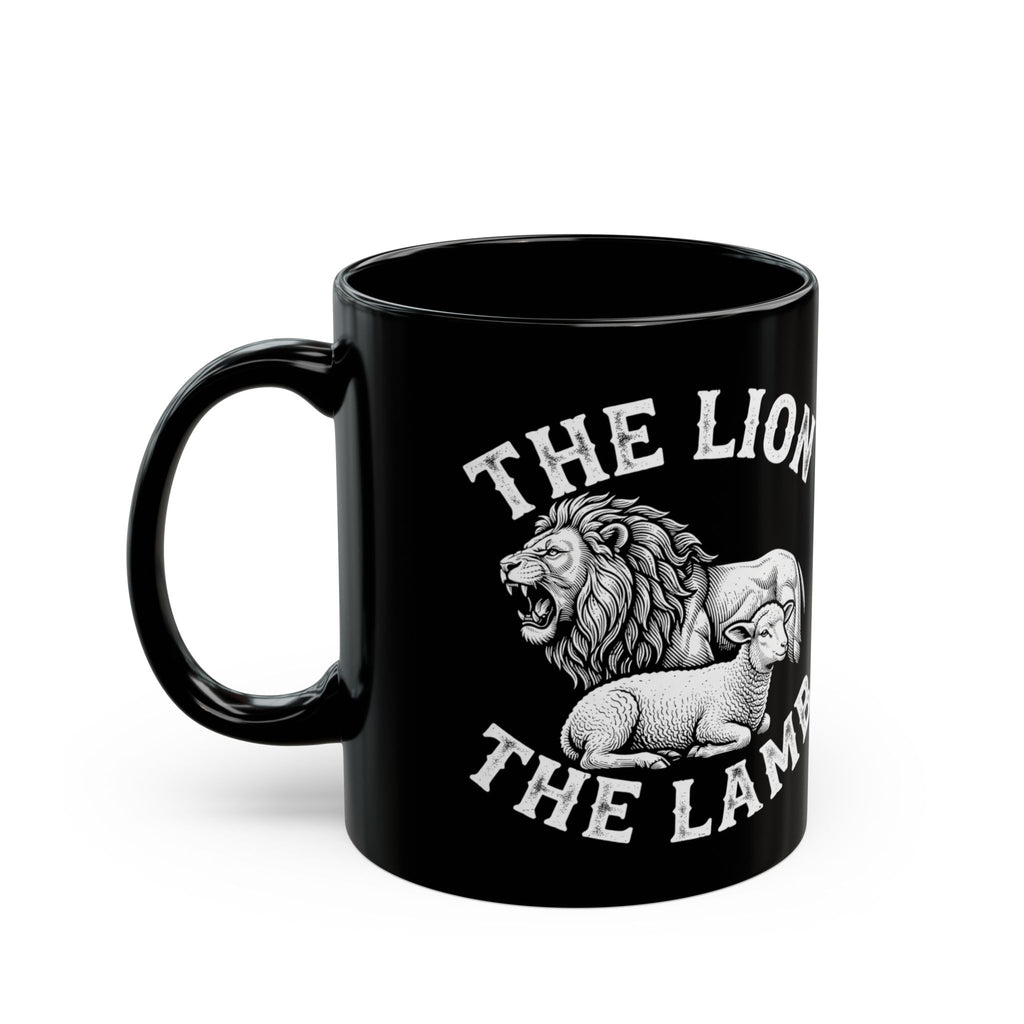 The Lion & The Lamb Black Mug — Christian Faith Coffee Mug | Zero FG