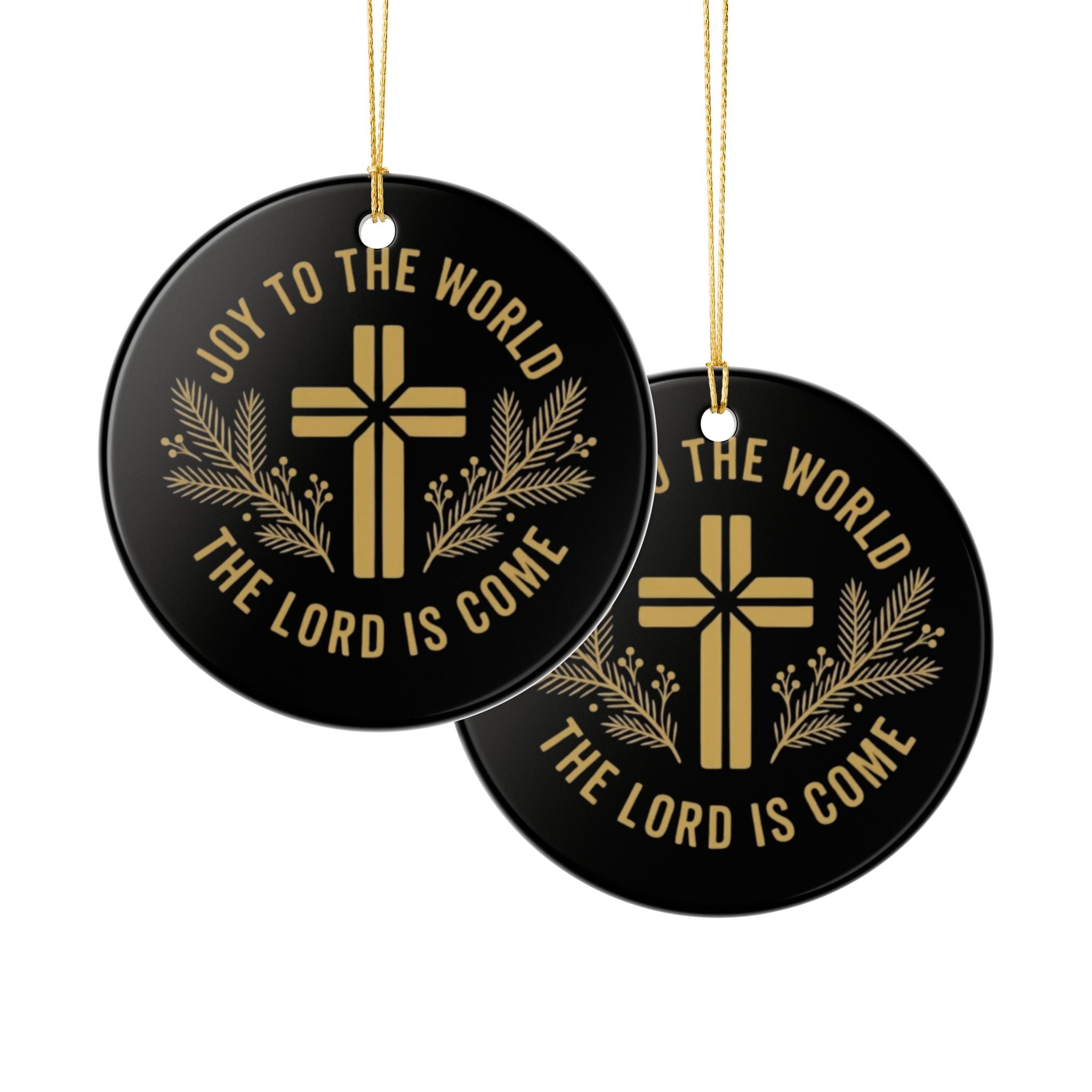 Joy to the World Ceramic Christmas Ornament