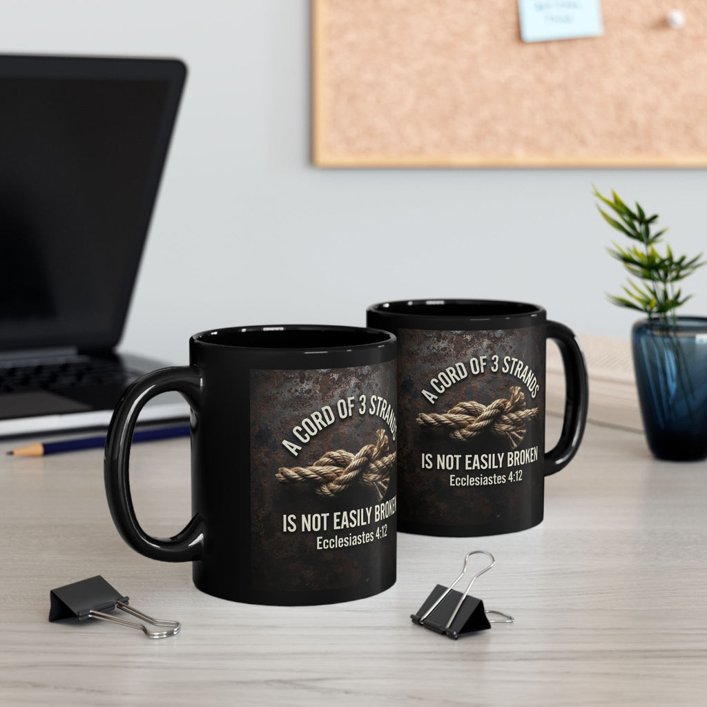 A Cord of 3 Strands Coffee Mug — Ecclesiastes 4:12 — Christian Gift