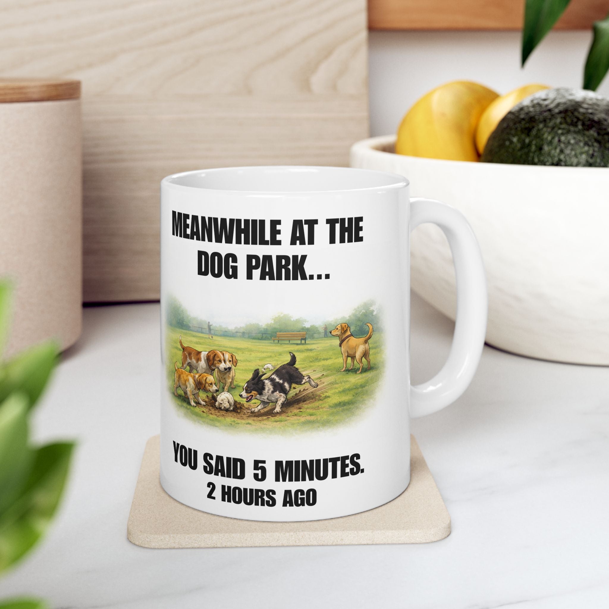 Meanwhile At The Dog Park — 2 Hours Ago Funny Dog Mug