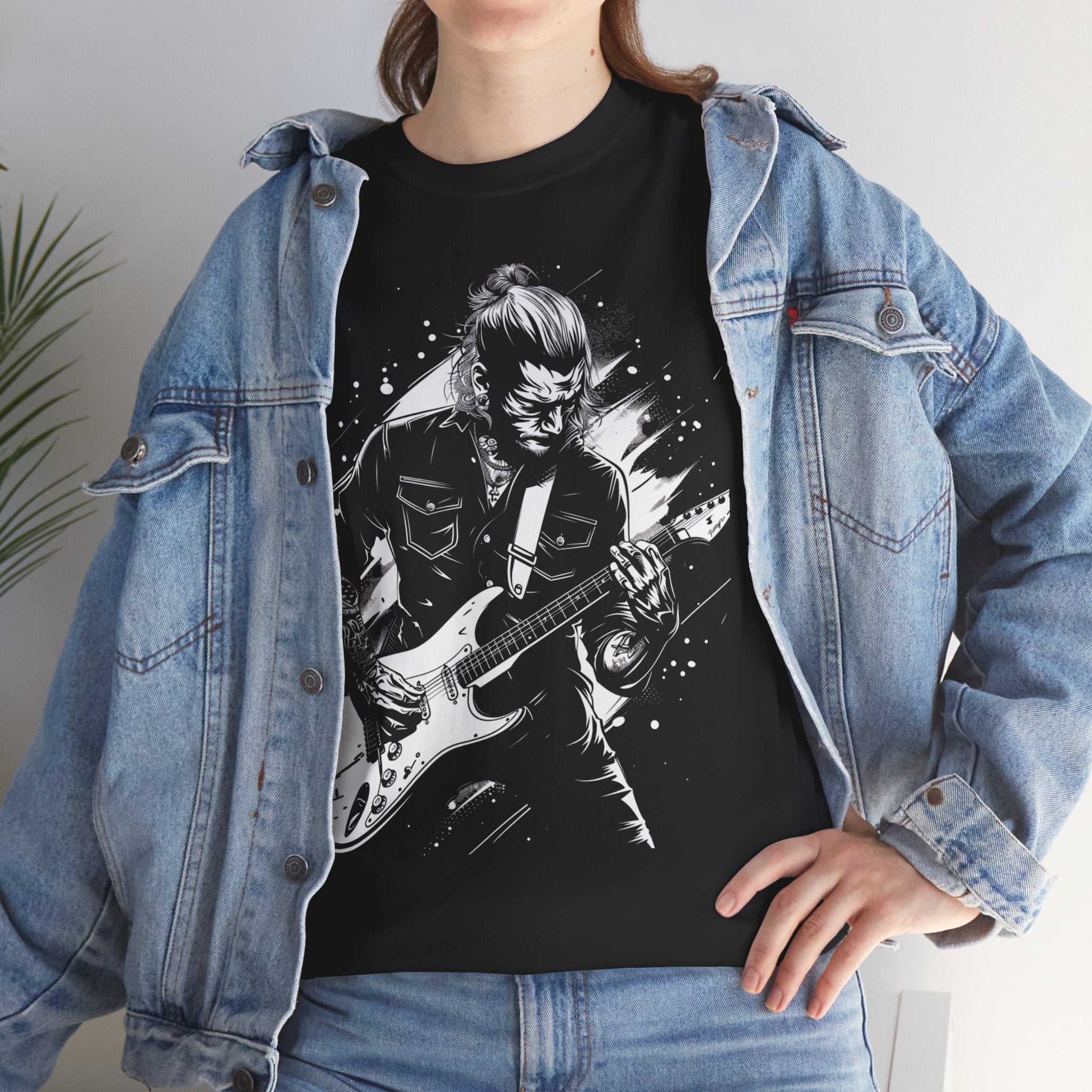 Guitarist Graphic Tee — Vintage Rock Music Electric Guitar Player T-Shirt
