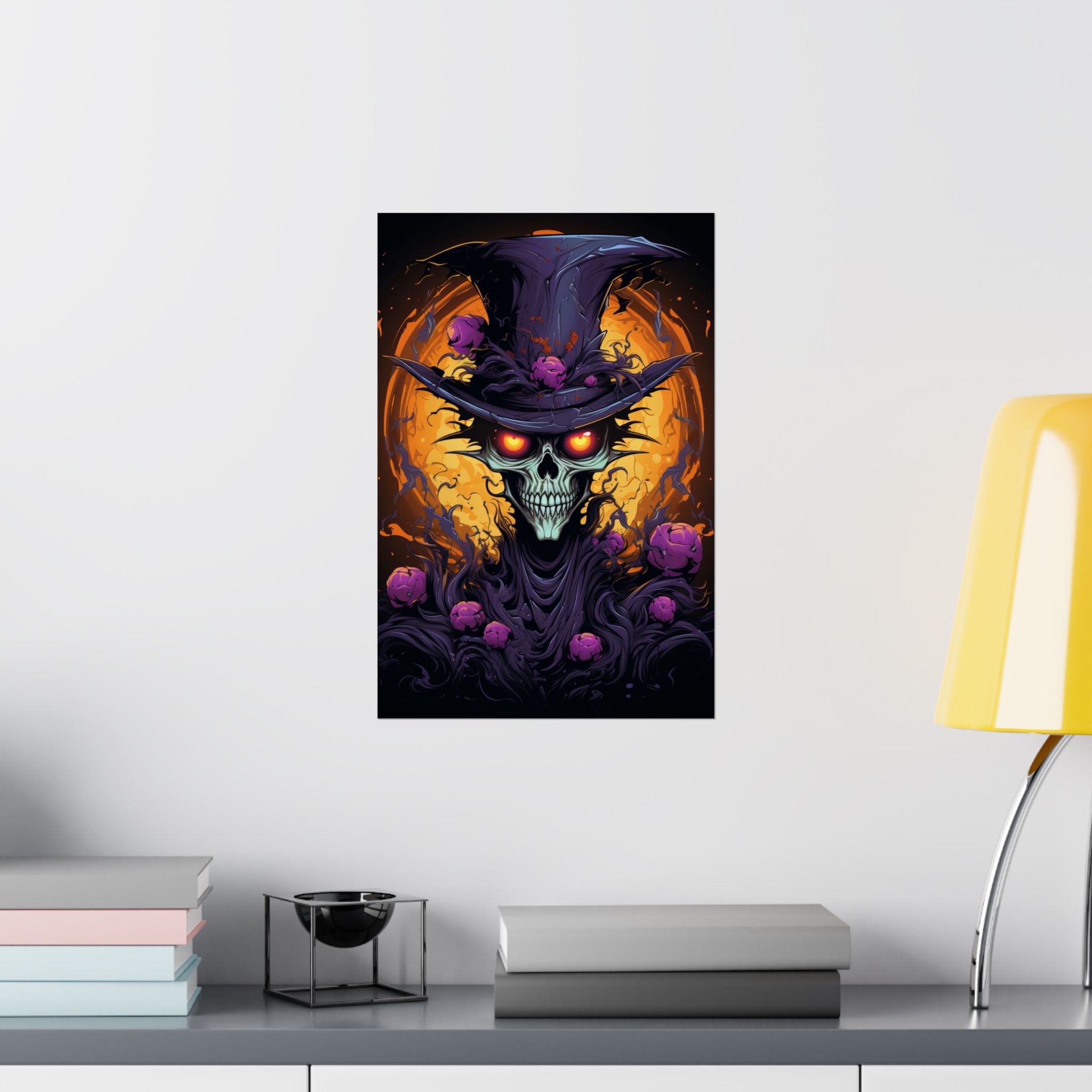 The Grinning Watcher — Matte Vertical Horror Art Print