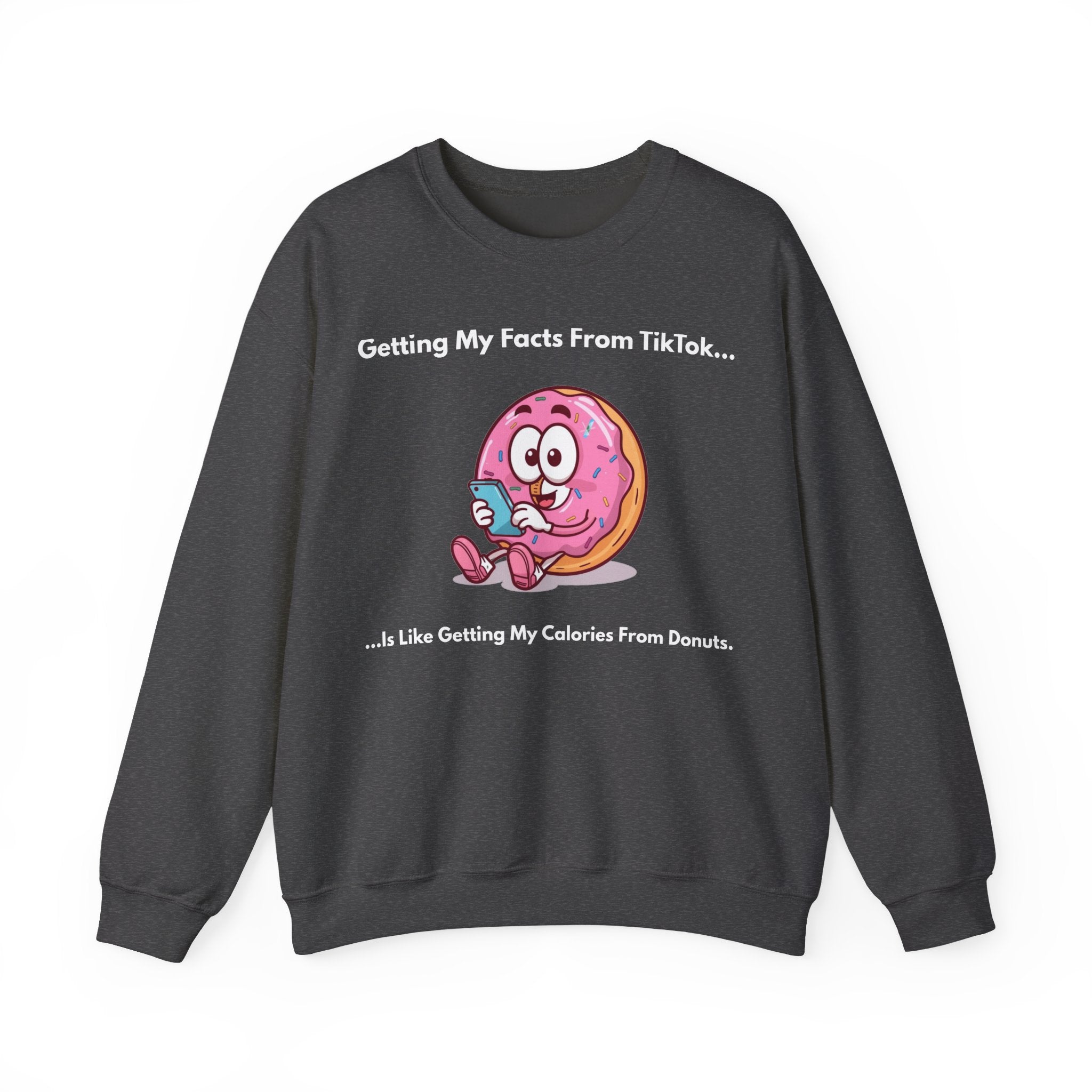 Funny “TikTok vs Donut Calories” Sweatshirt – Cozy Graphic Pullover for Everyday Wear