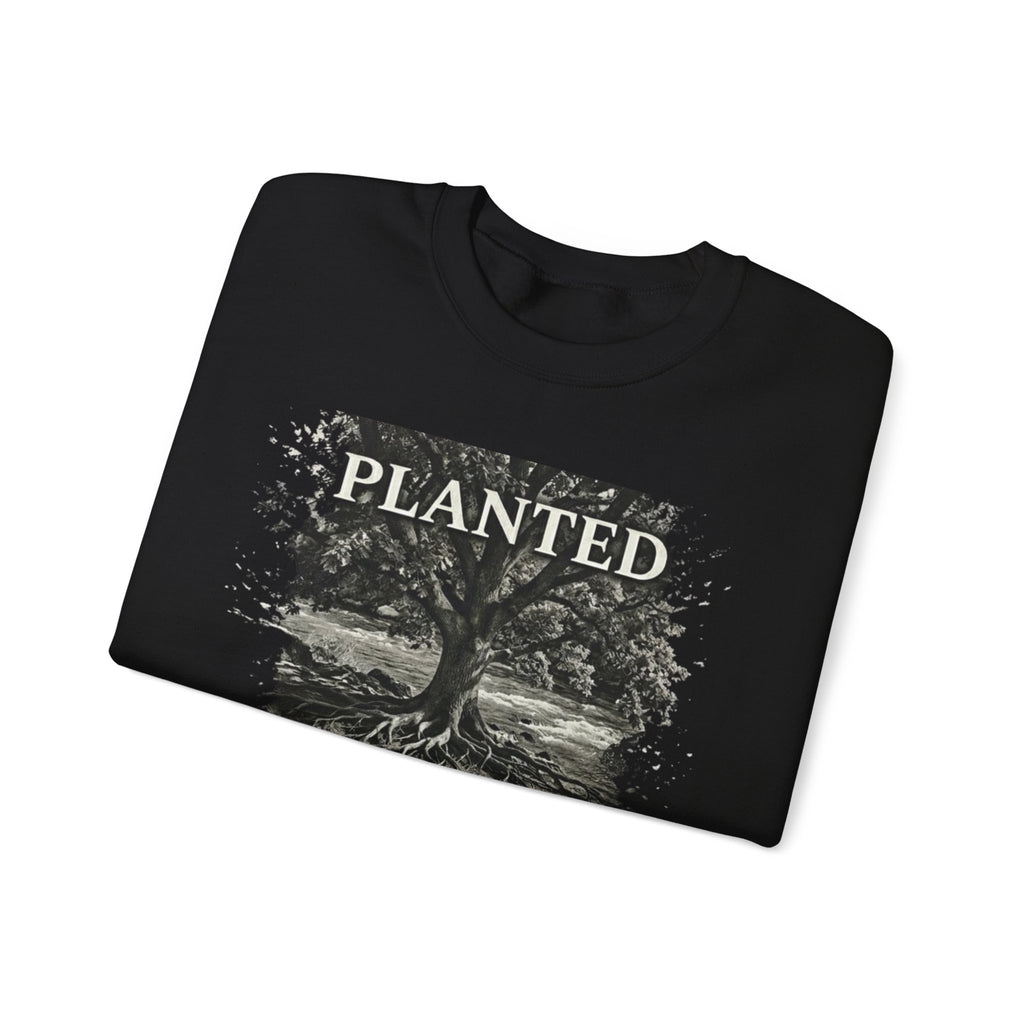 Christian Tree Crewneck Sweatshirt for Women – Planted by the River Psalm 1:3
