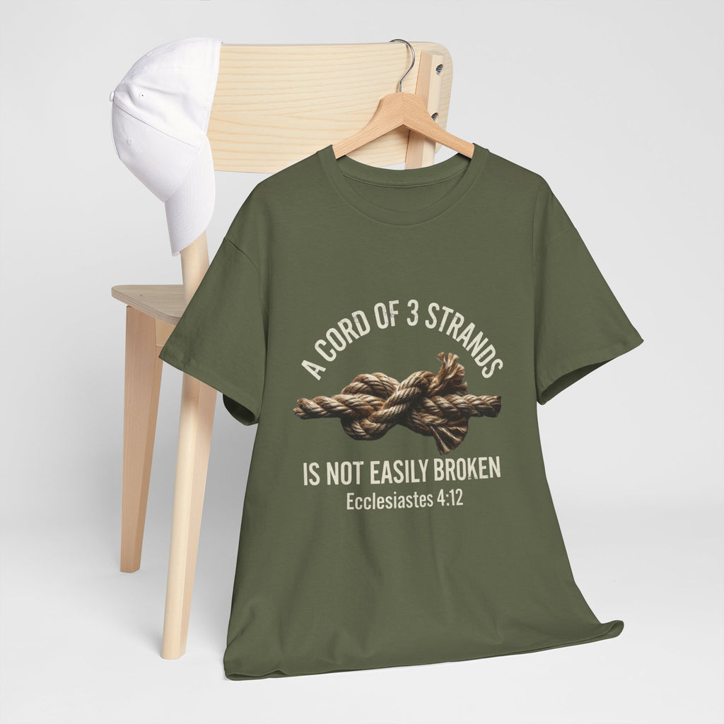 A Cord of 3 Strands T-Shirt — Ecclesiastes 4:12 — Christian Faith Tee