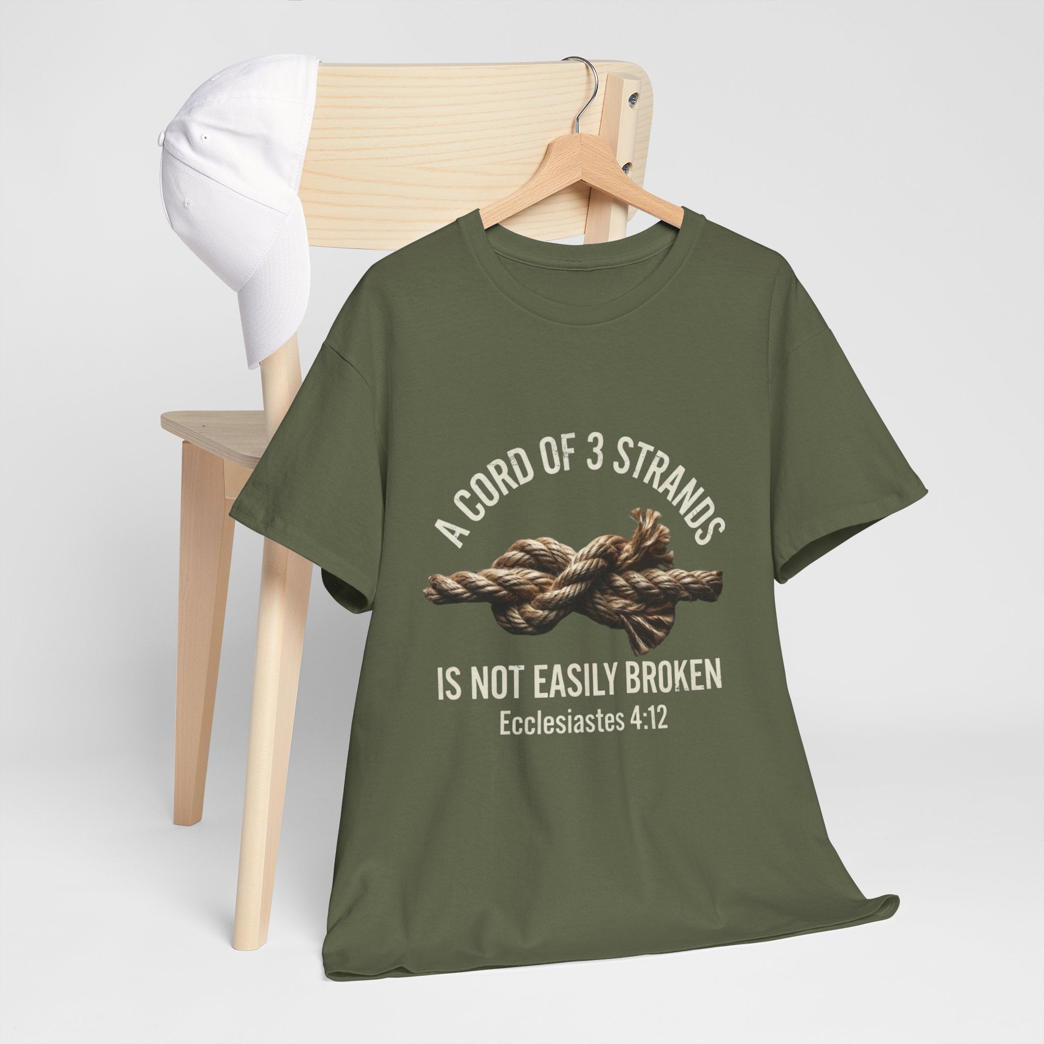 A Cord of 3 Strands T-Shirt — Ecclesiastes 4:12 — Christian Faith Tee