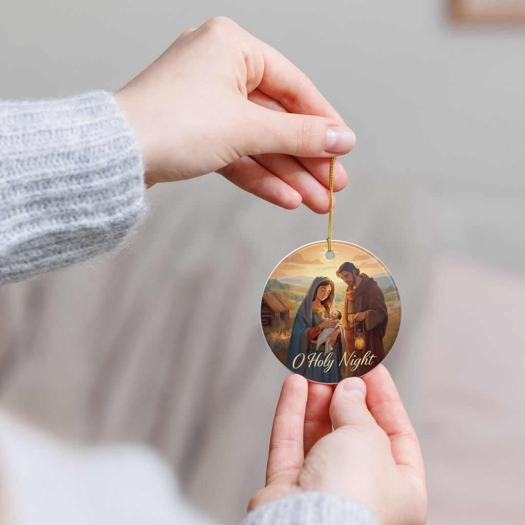 Nativity Ceramic Ornament — O Holy Night Keepsake
