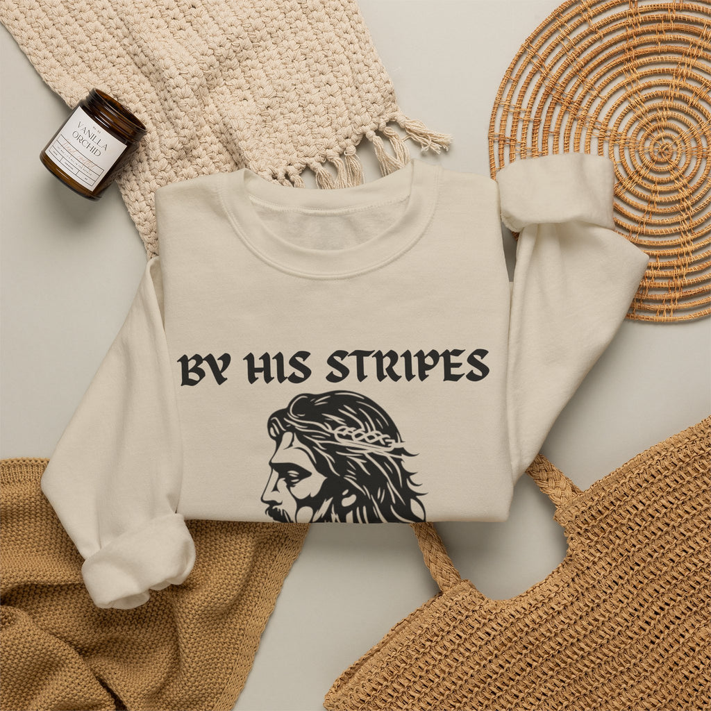 By His Stripes — Heavyweight Gospel Crewneck Sweatshirt