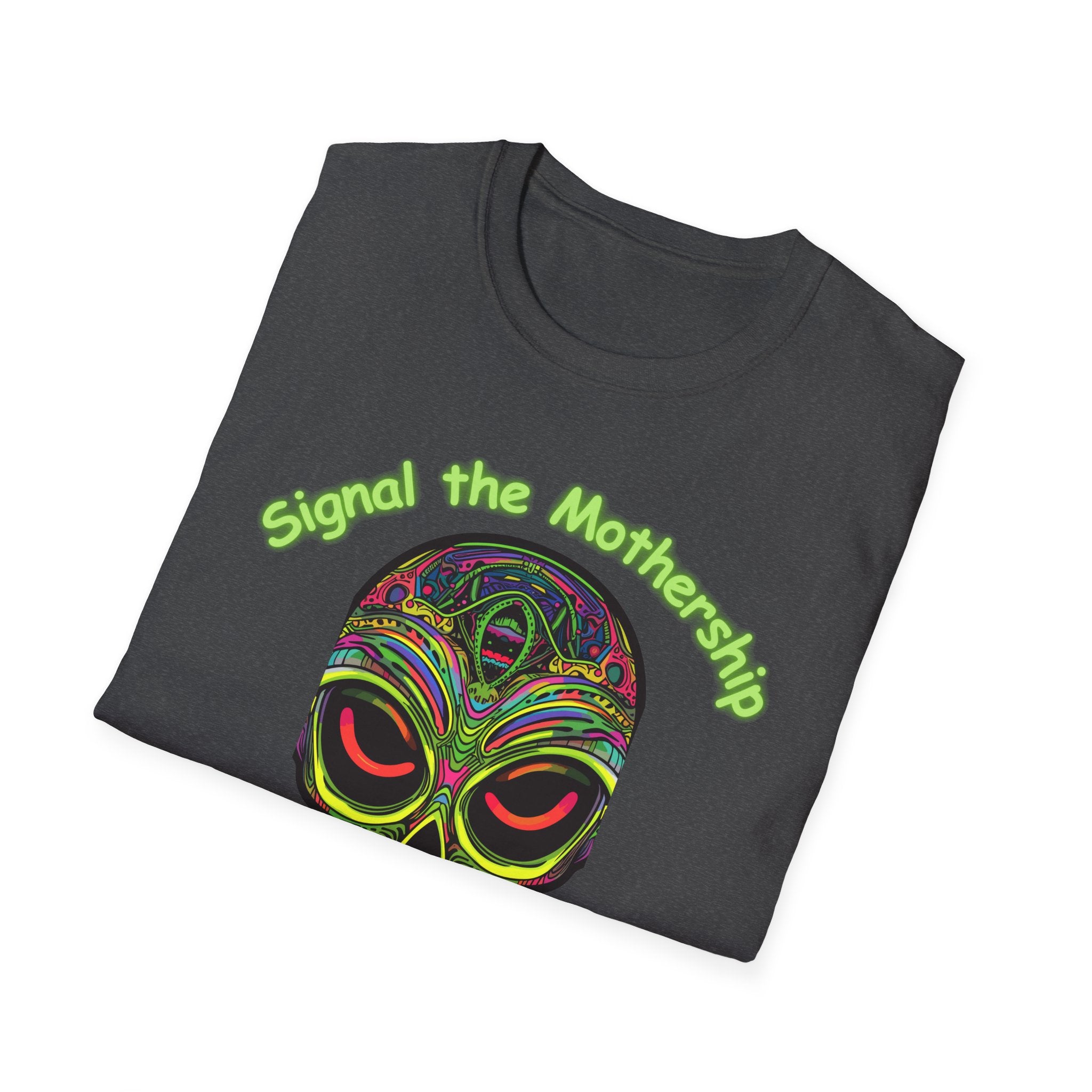 Alien Skull T-Shirt — Neon Psychedelic Graphic Tee
