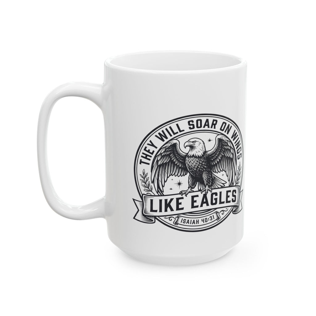 Eagle Emblem Ceramic Mug — They Will Soar on Wings Like Eagles — Isaiah 40:31