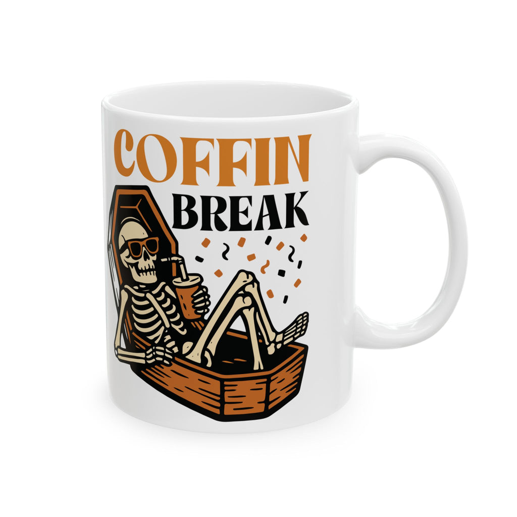 Spooky Skeleton Coffee Mug - Coffin Break Design