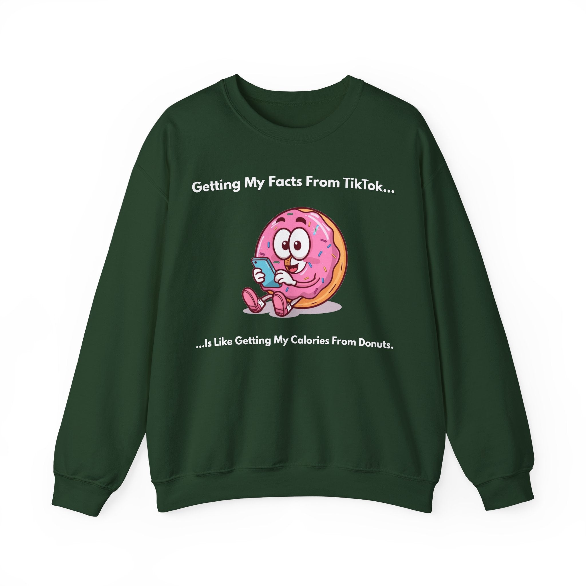 Funny “TikTok vs Donut Calories” Sweatshirt – Cozy Graphic Pullover for Everyday Wear