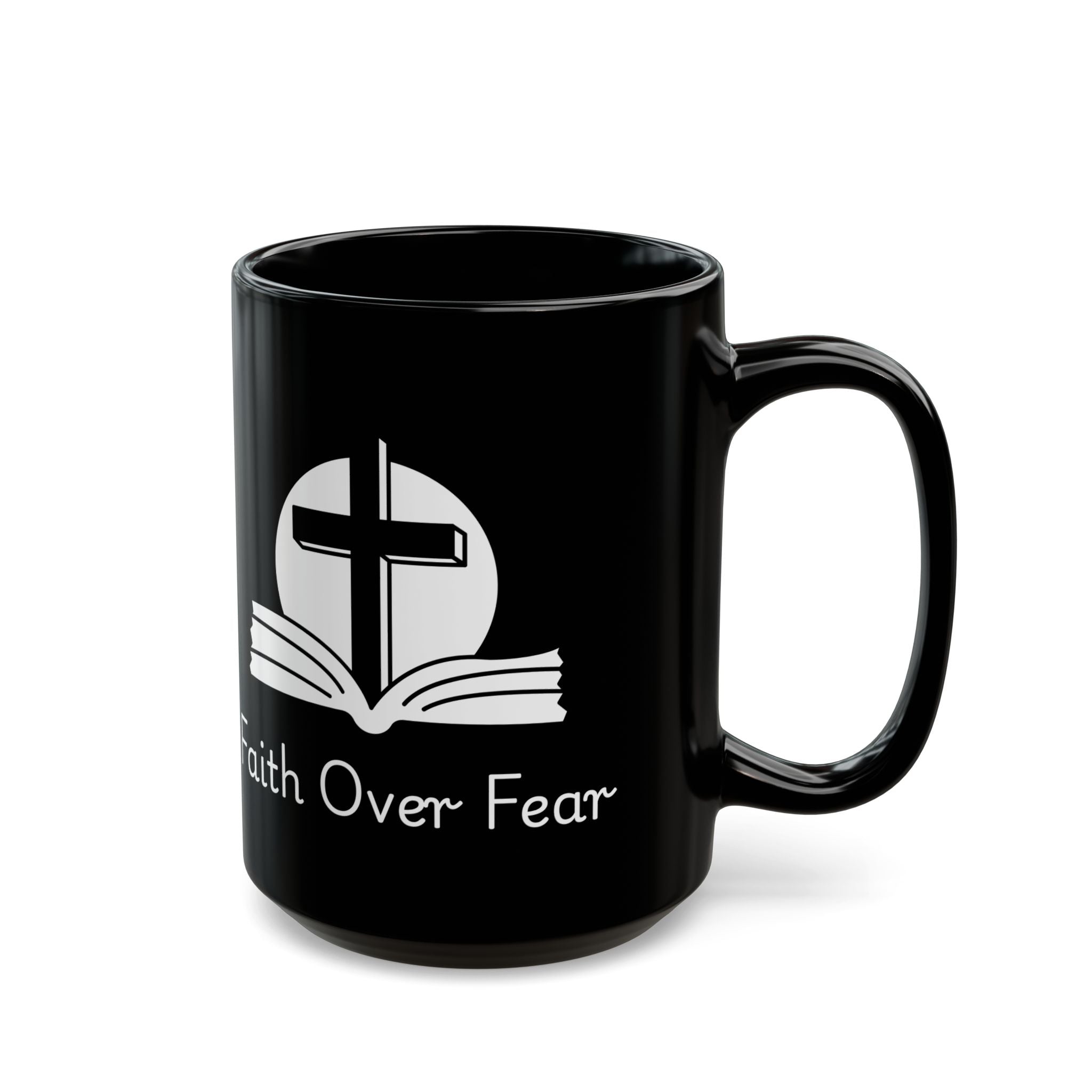 Faith Over Fear – Christian Black Coffee Mug