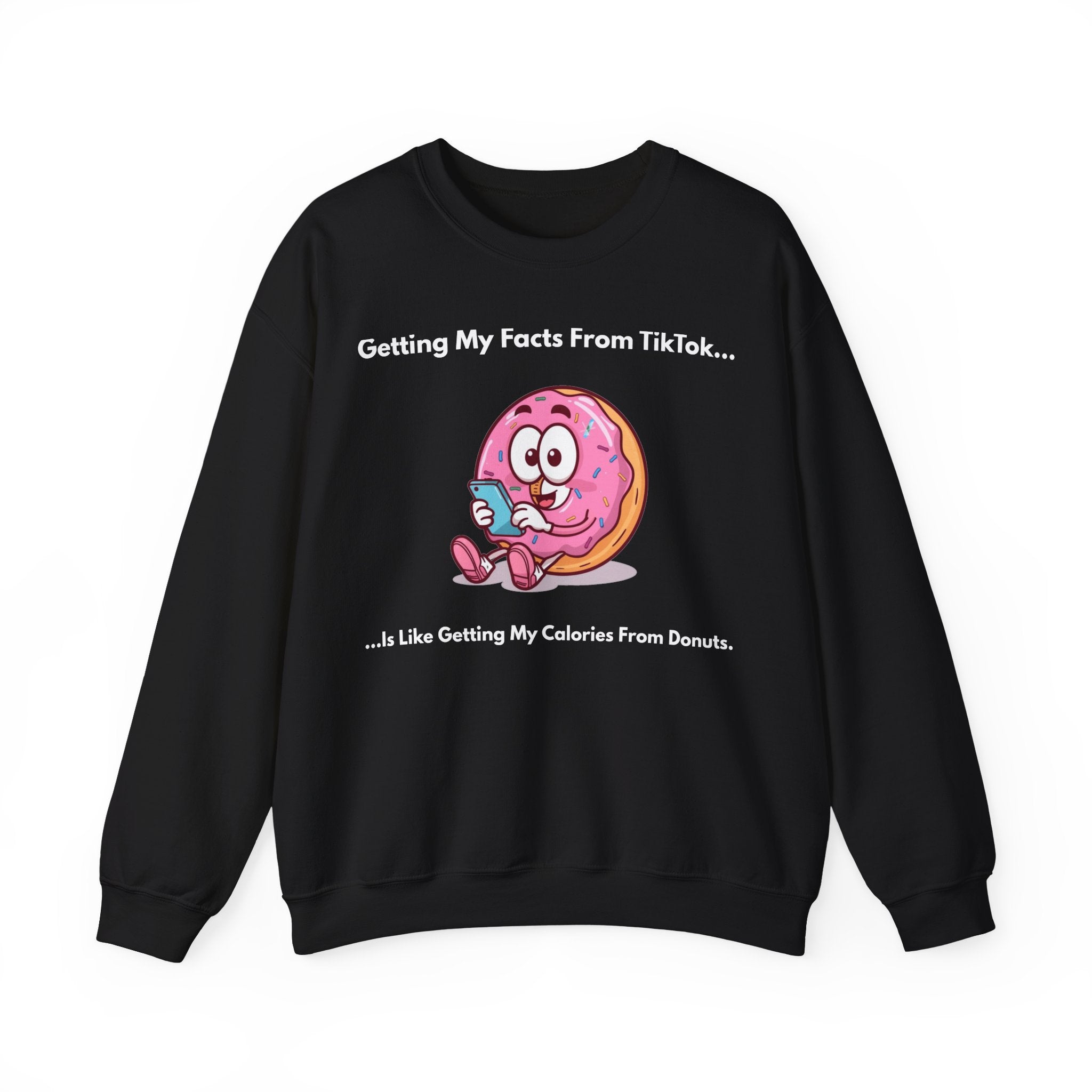 Funny “TikTok vs Donut Calories” Sweatshirt – Cozy Graphic Pullover for Everyday Wear
