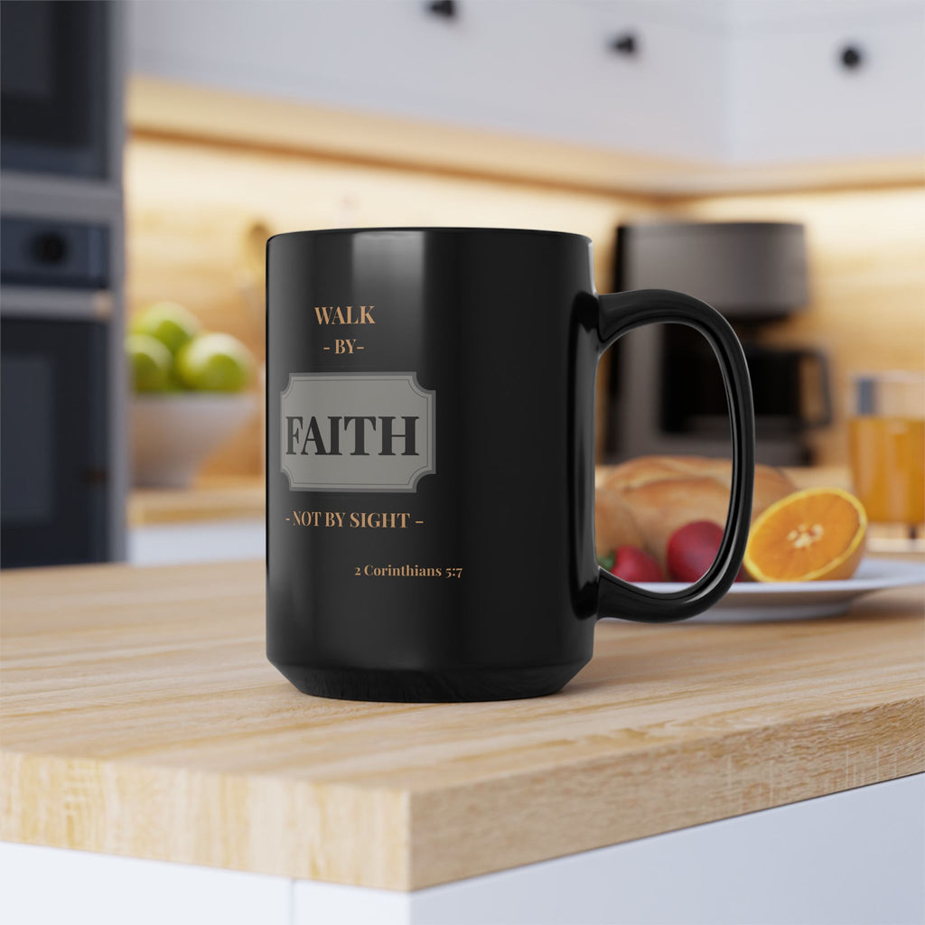 Black Faith Mug - Inspirational Coffee Cup for Believers