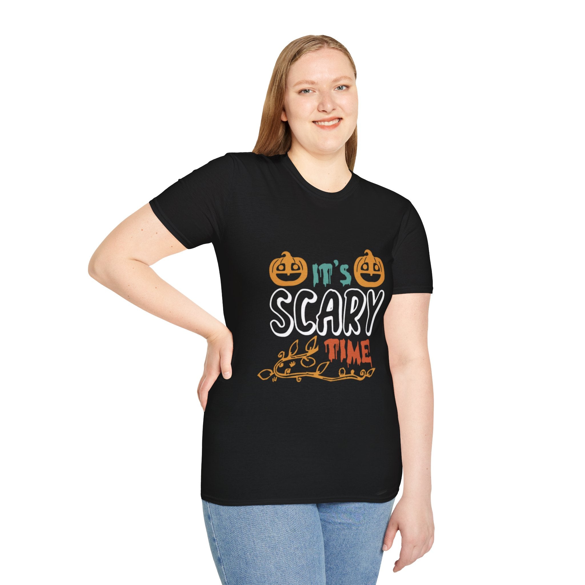 t’s Scary Time Halloween T-Shirt | Funny Pumpkin Graphic Tee for Spooky Season