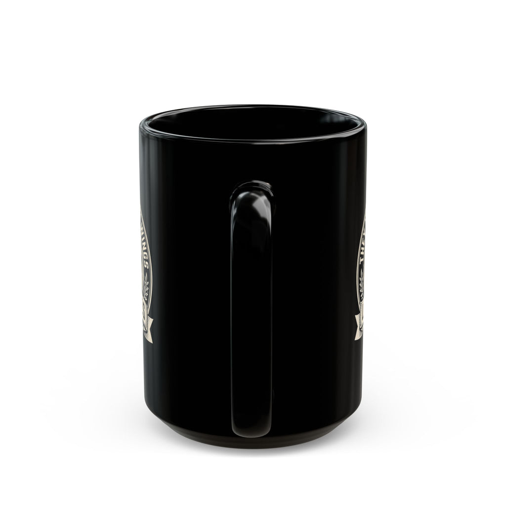 Eagle Emblem Black Ceramic Mug — They Will Soar on Wings Like Eagles — Isaiah 40:31