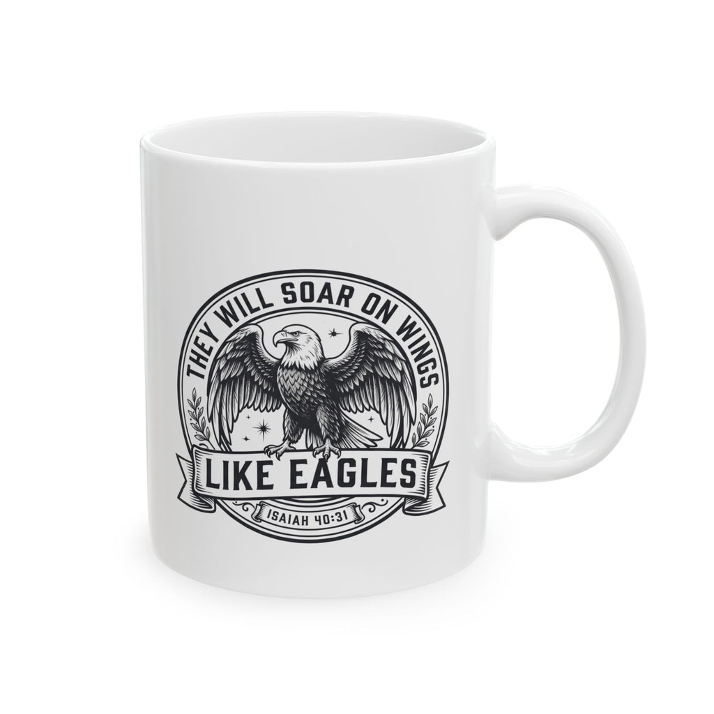 Eagle Emblem Ceramic Mug — They Will Soar on Wings Like Eagles — Isaiah 40:31