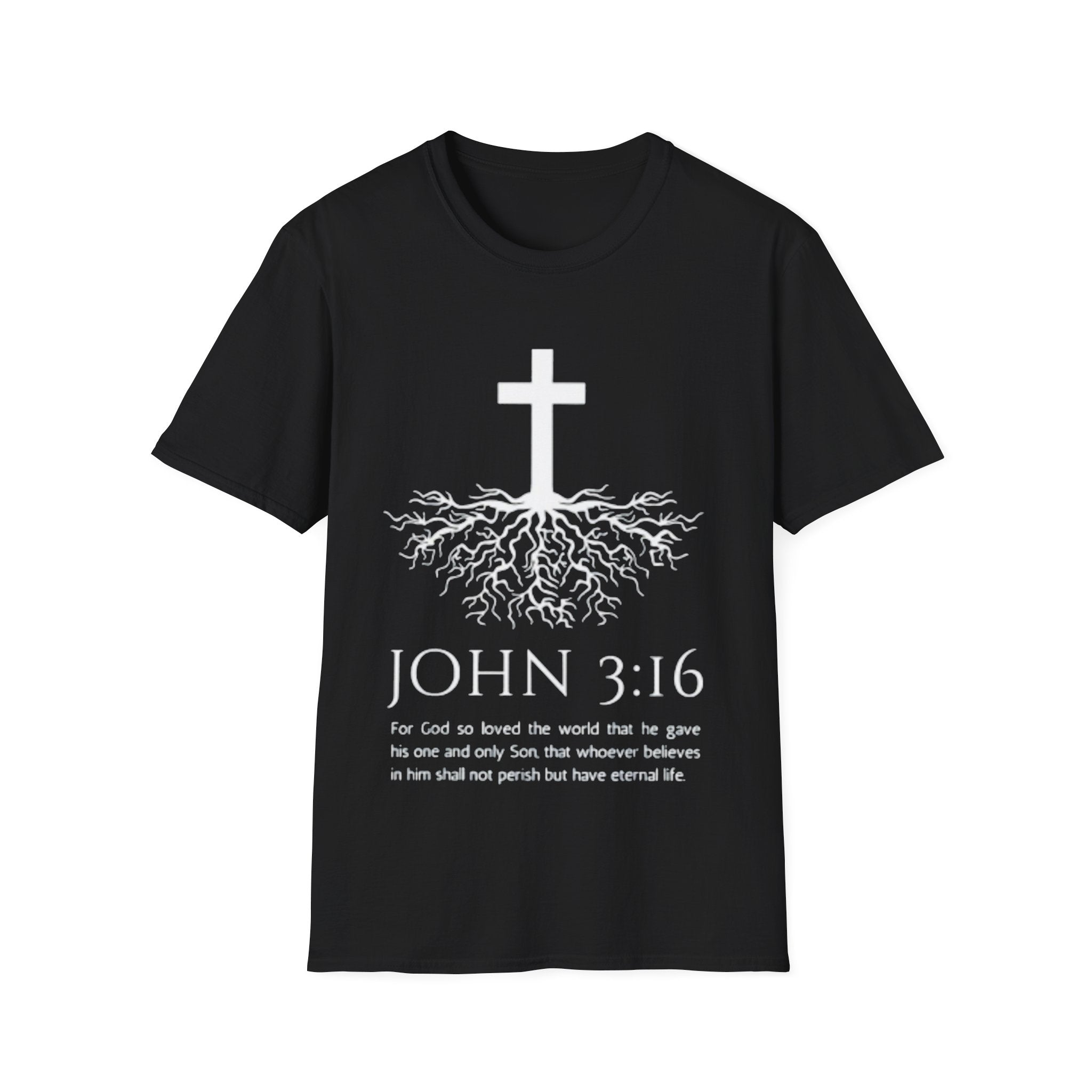John 3:16 Cross Roots T-Shirt — Christian Faith Tee