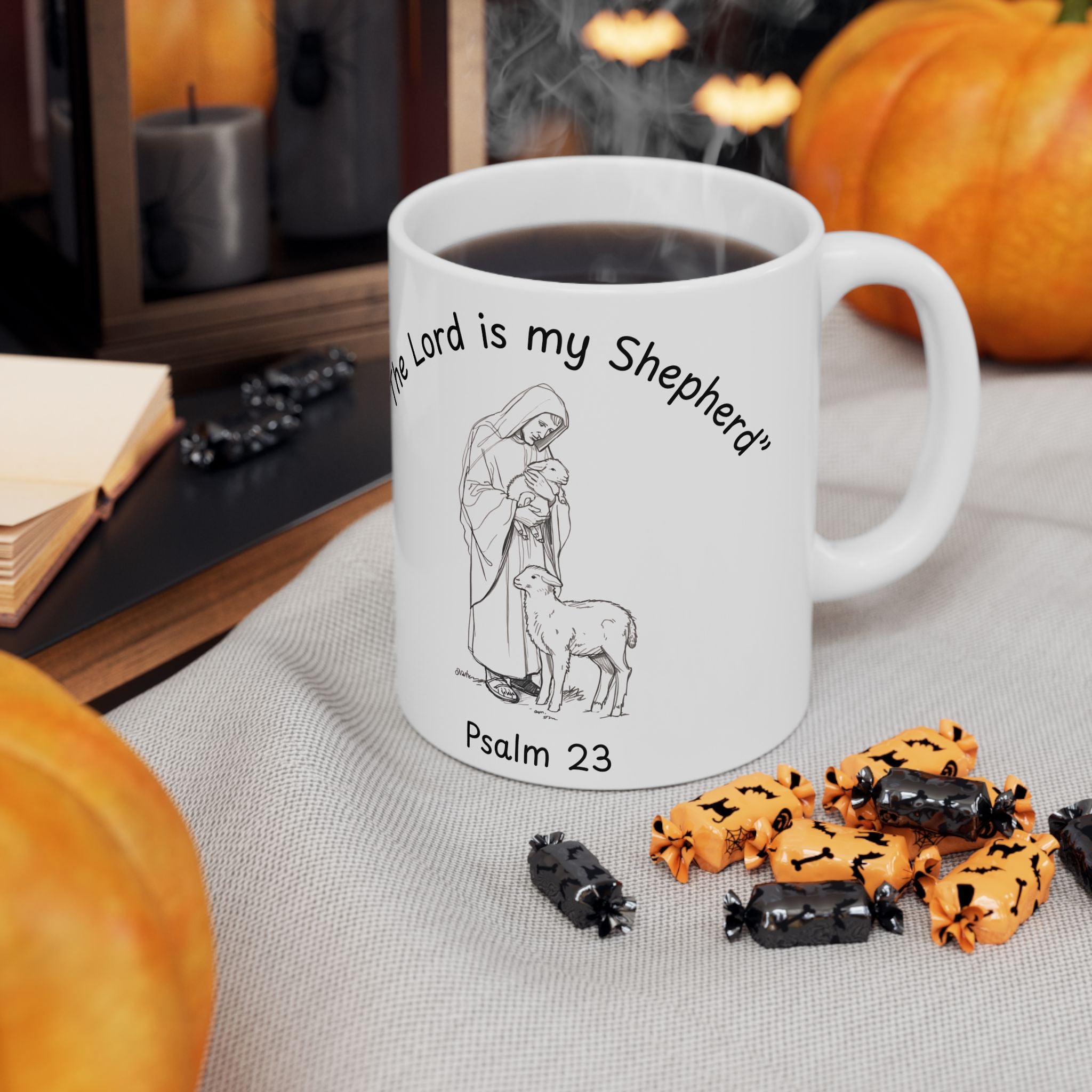 The Lord Is My Shepherd – Psalm 23 Christian Coffee Mug.