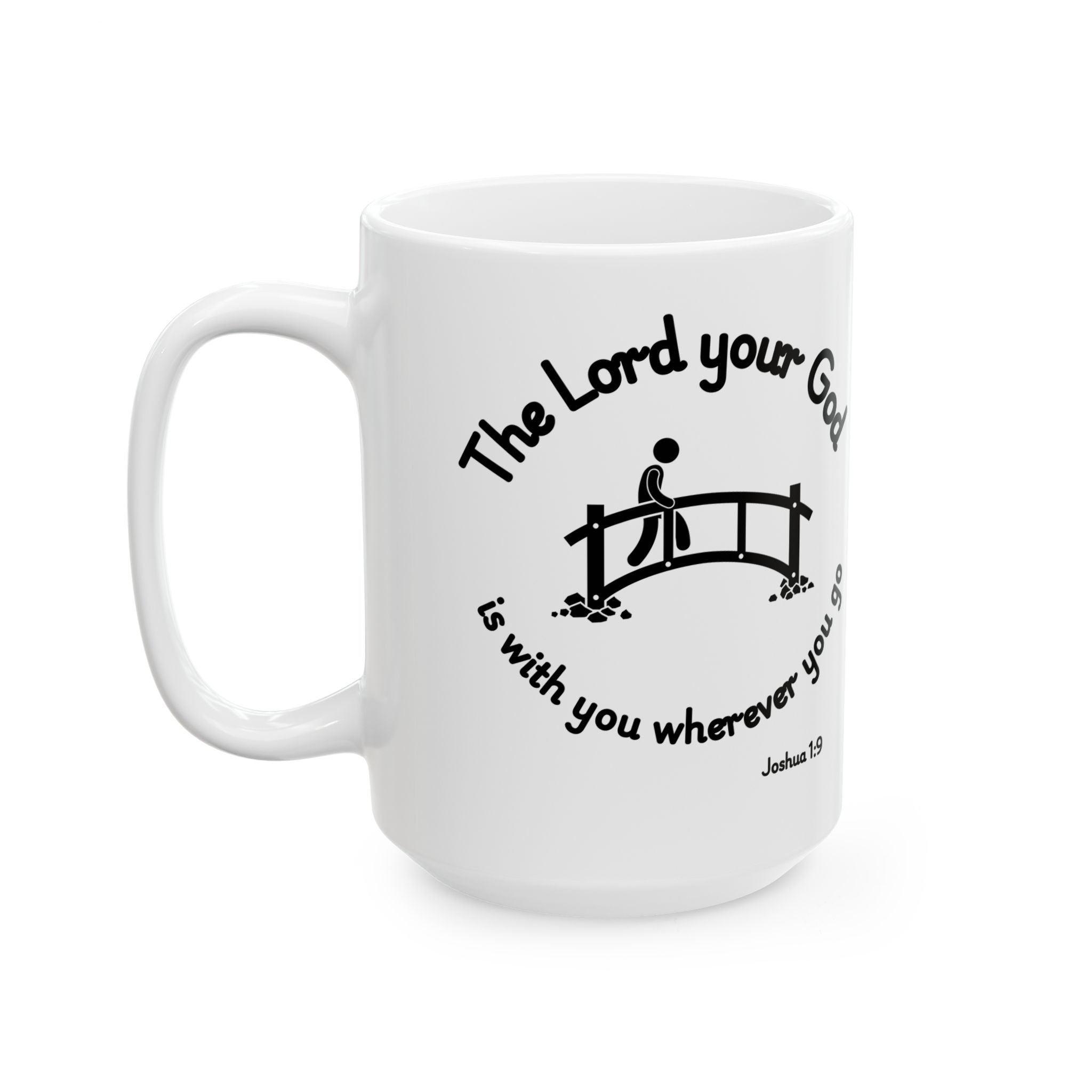 God Walks With You Always Christian Coffee Mug – Inspirational Bible Verse Gift – 11oz & 15oz