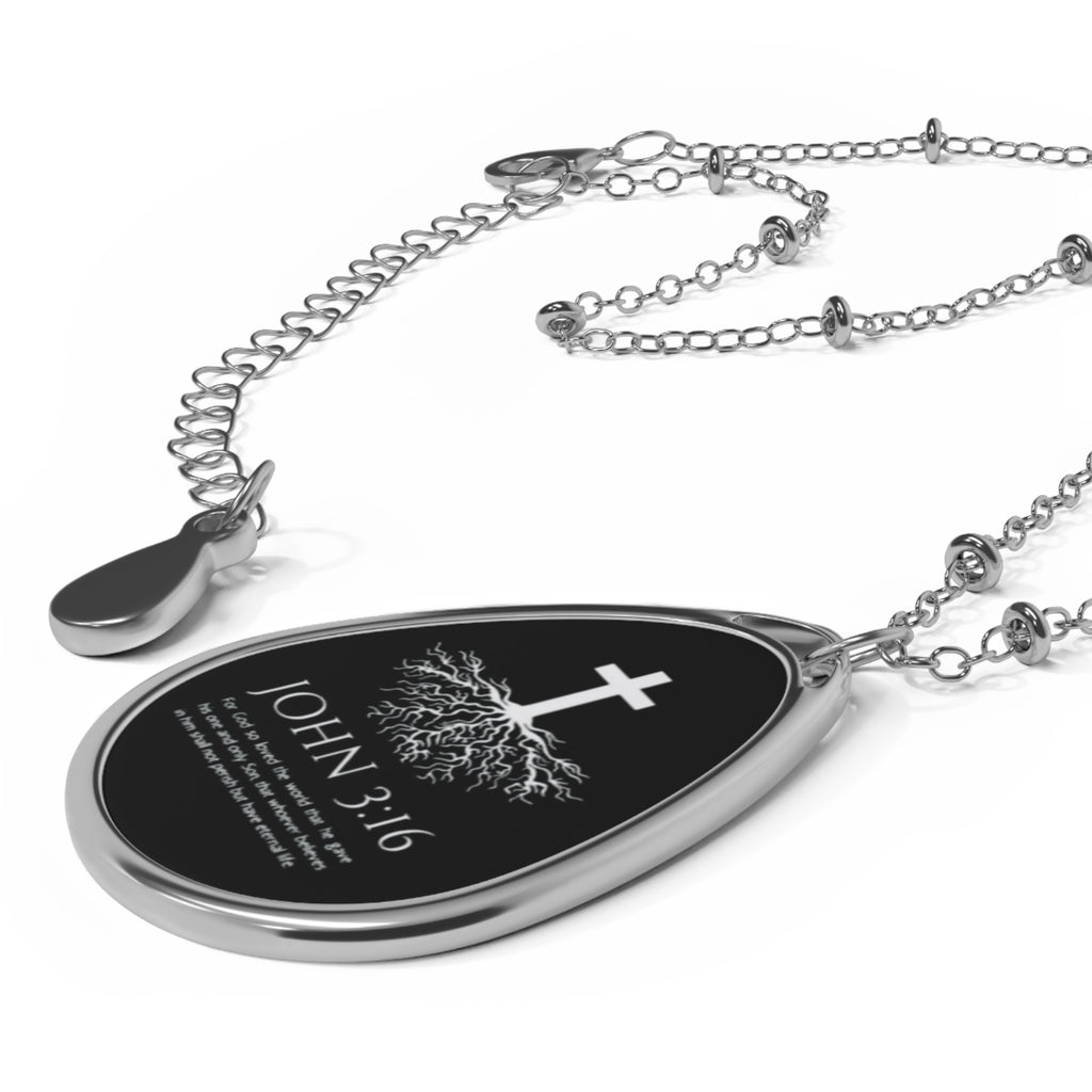 John 3:16 Cross & Roots Scripture Pendant – Faith Necklace