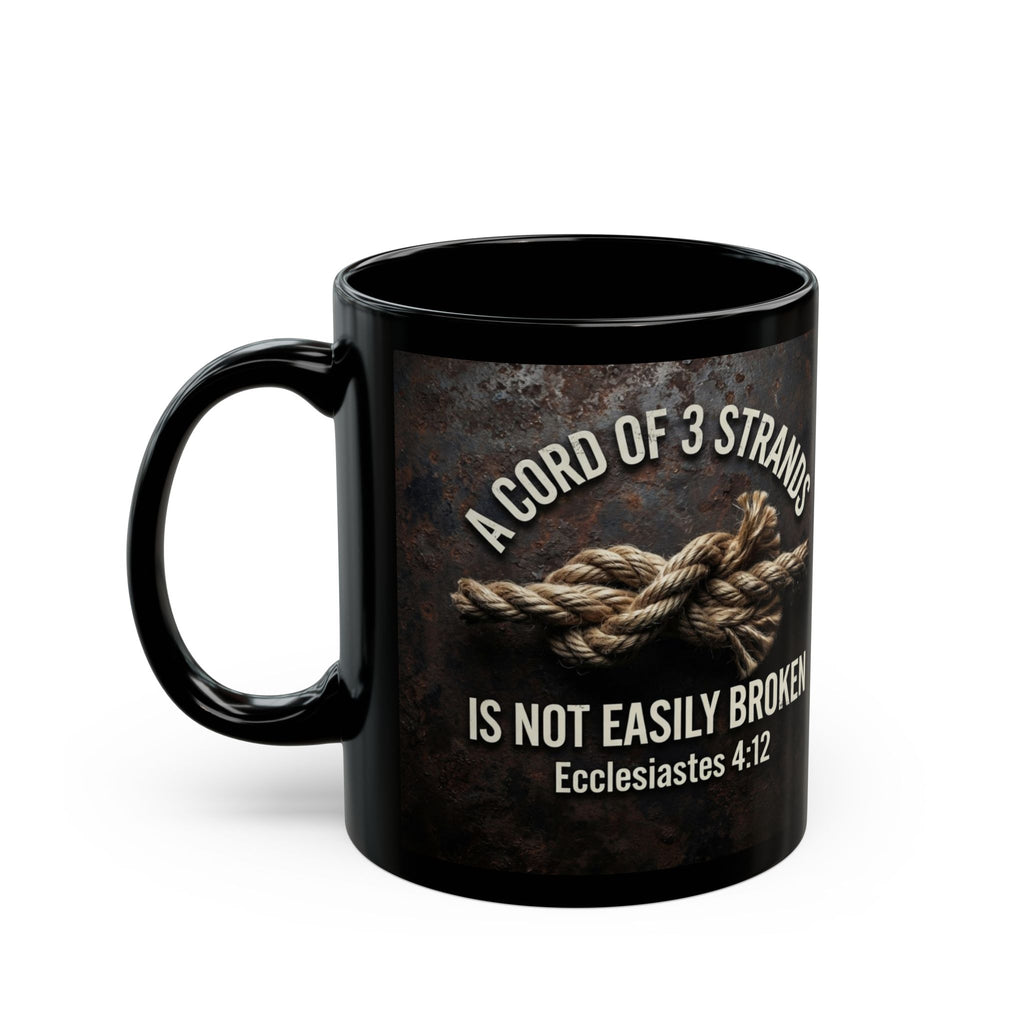 A Cord of 3 Strands Coffee Mug — Ecclesiastes 4:12 — Christian Gift