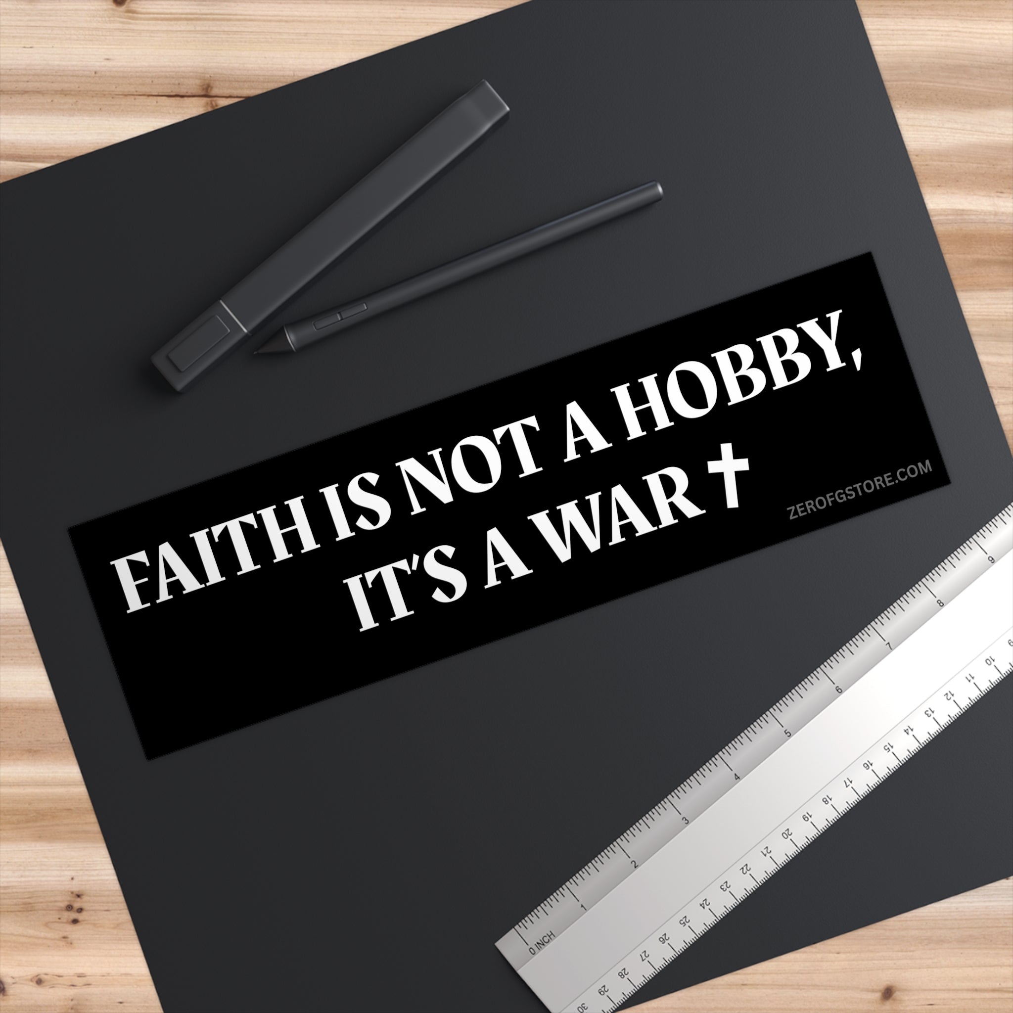 Zero FG — Defiant Christianity Weatherproof Vinyl Sticker (Black)