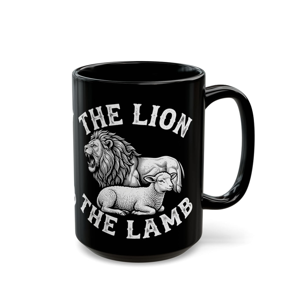 The Lion & The Lamb Black Mug — Christian Faith Coffee Mug | Zero FG
