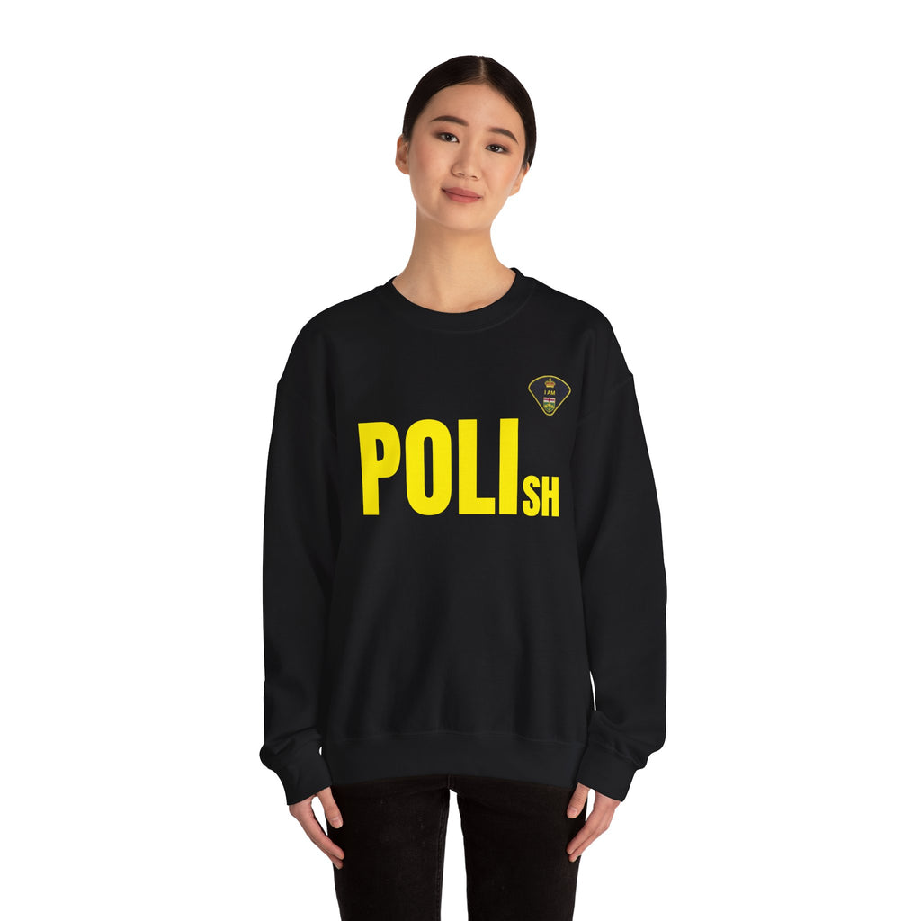 Crewneck Sweatshirt — POLIsh Bold Yellow Logo Graphic