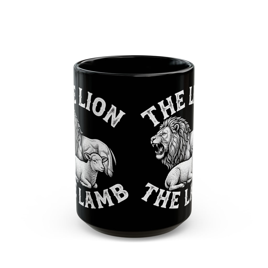 The Lion & The Lamb Black Mug — Christian Faith Coffee Mug | Zero FG