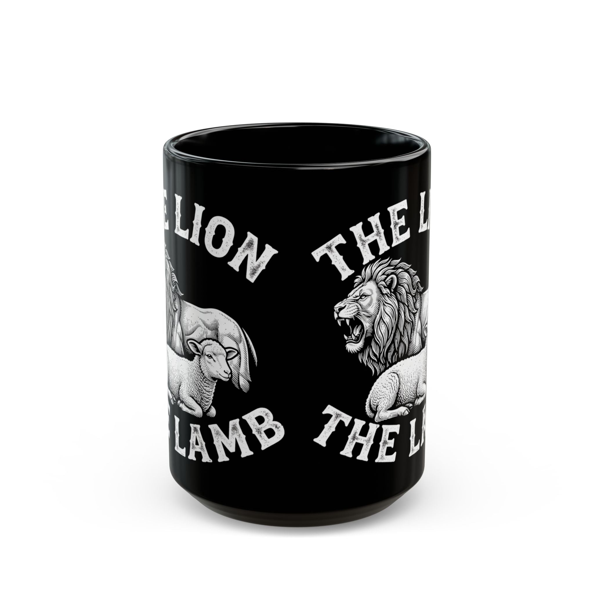 The Lion & The Lamb Black Mug — Christian Faith Coffee Mug | Zero FG