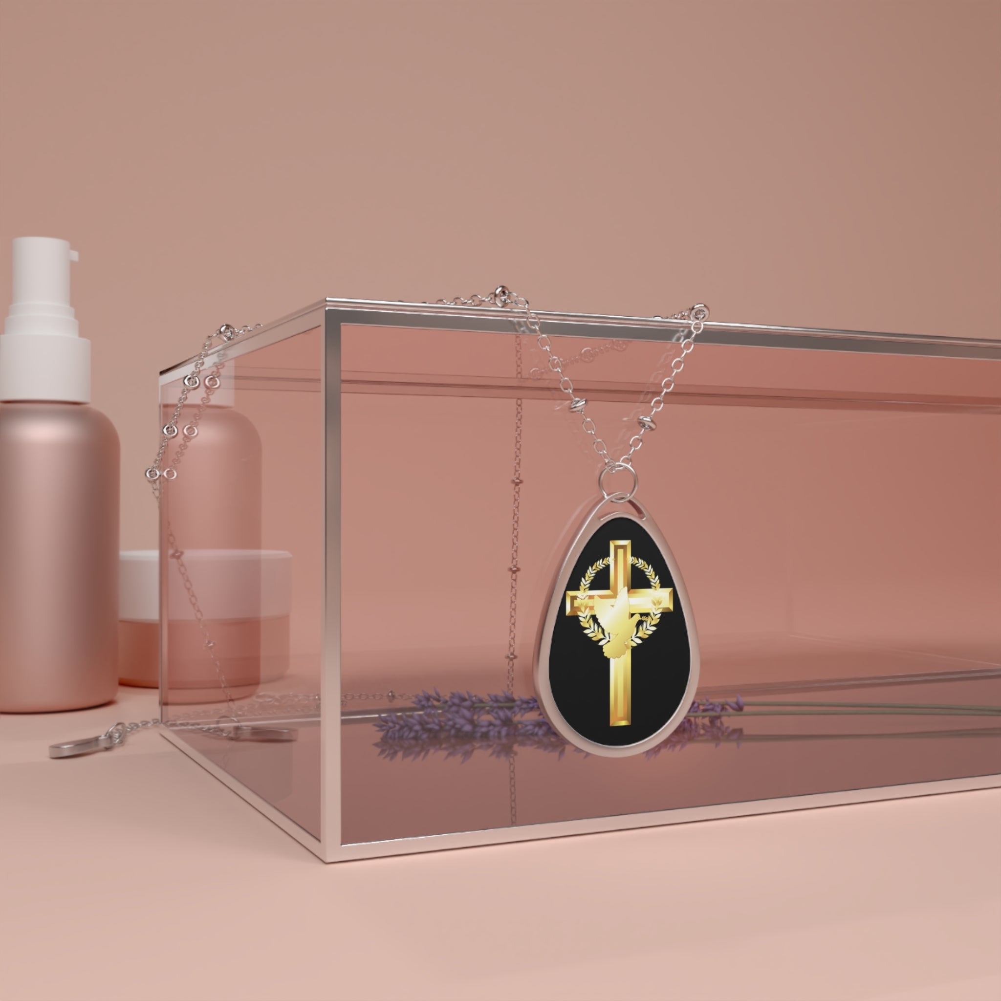 Peace Be With You – Gold Dove & Cross Keepsake Necklace