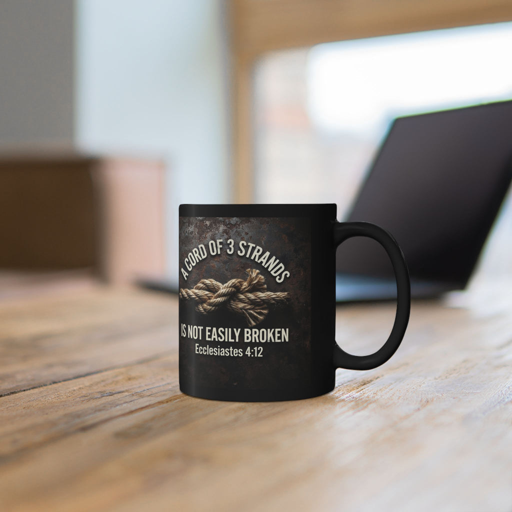 A Cord of 3 Strands Coffee Mug — Ecclesiastes 4:12 — Christian Gift