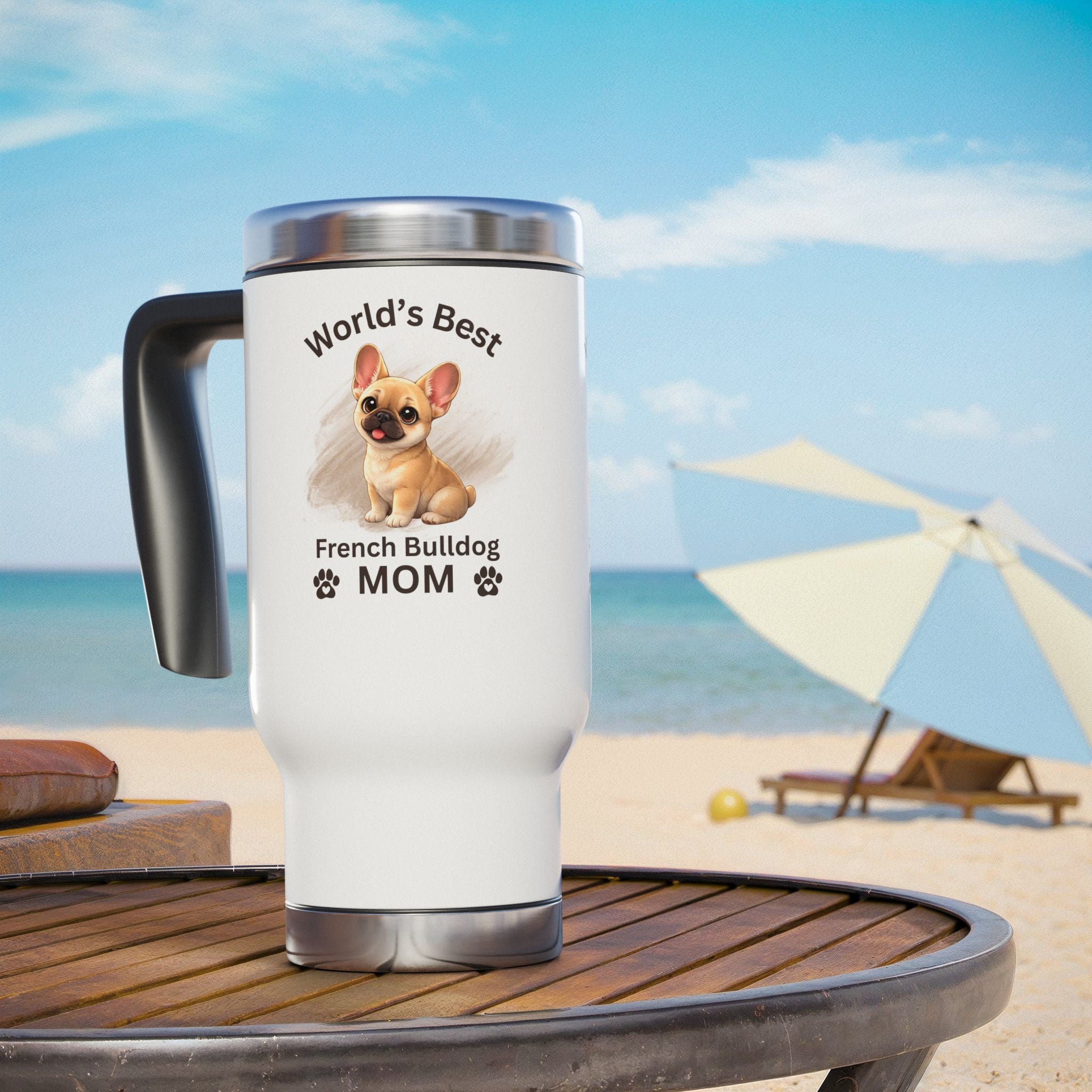 World’s Best French Bulldog Mom Travel Mug – Insulated Coffee Tumbler