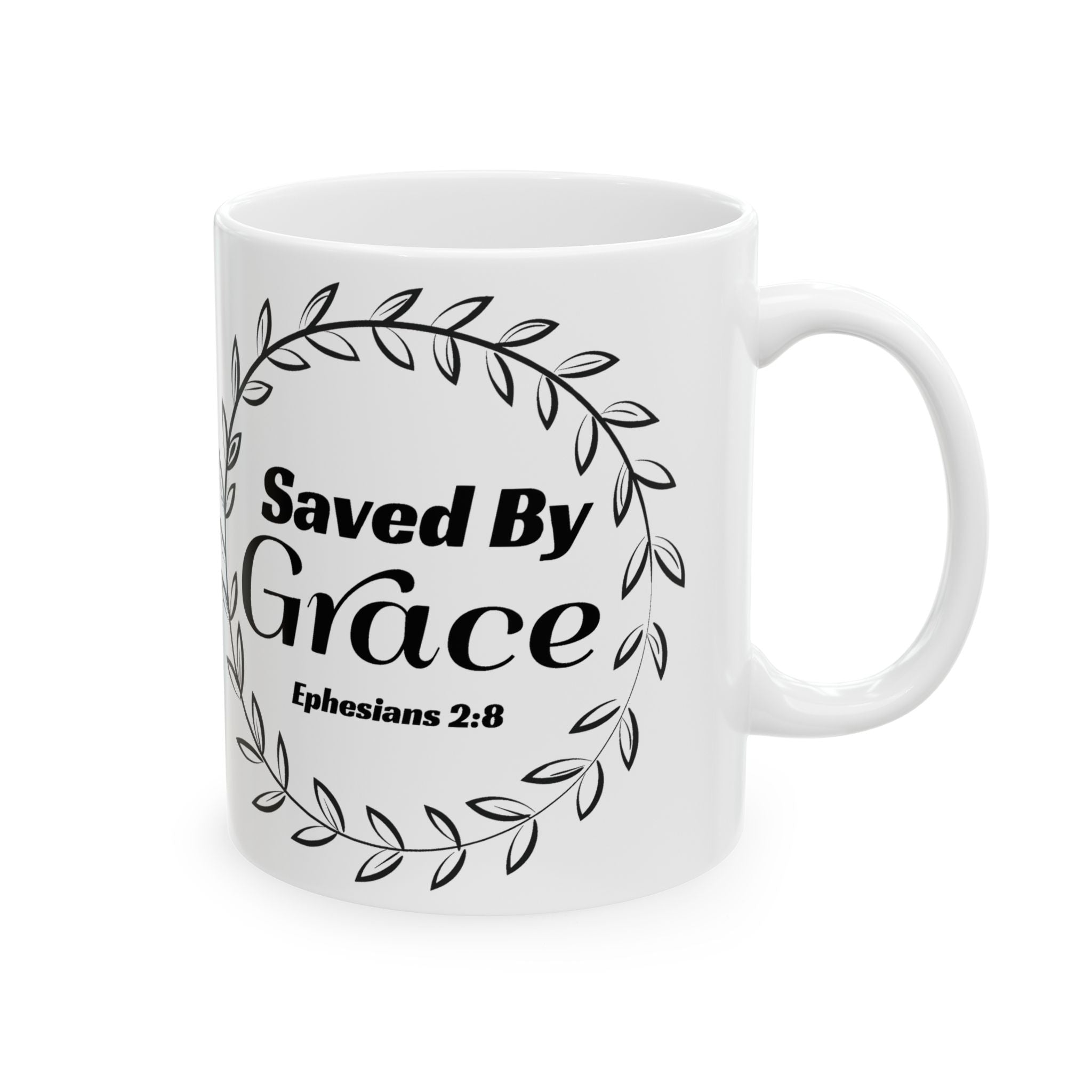 Saved by Grace Mug – Ephesians 2:8 Christian Coffee Cup (11 oz & 15 oz)