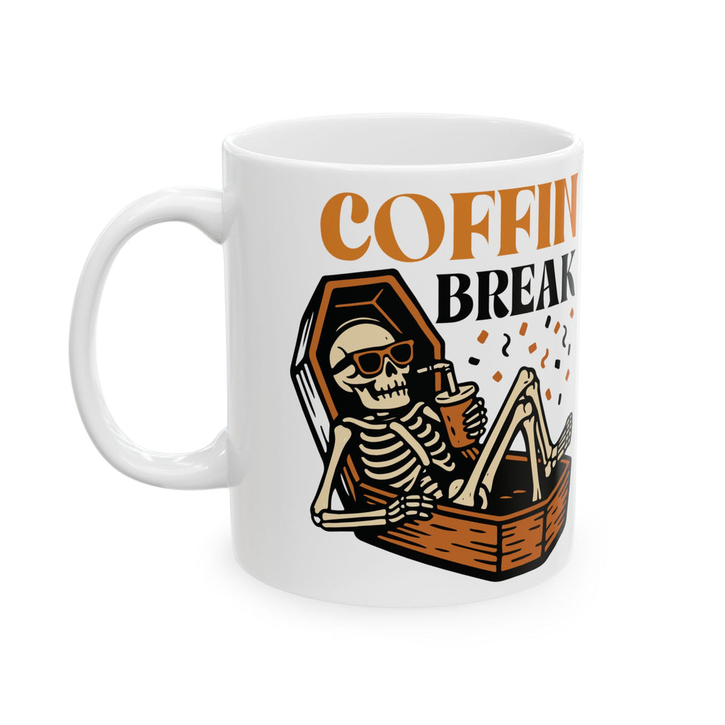 Spooky Skeleton Coffee Mug - Coffin Break Design