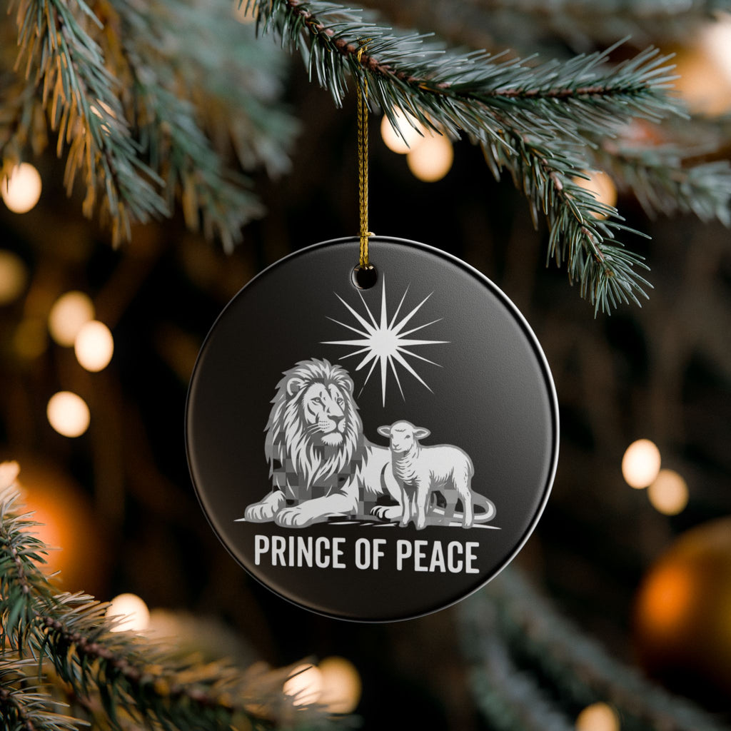 Prince of Peace Ceramic Ornament — Lion & Lamb