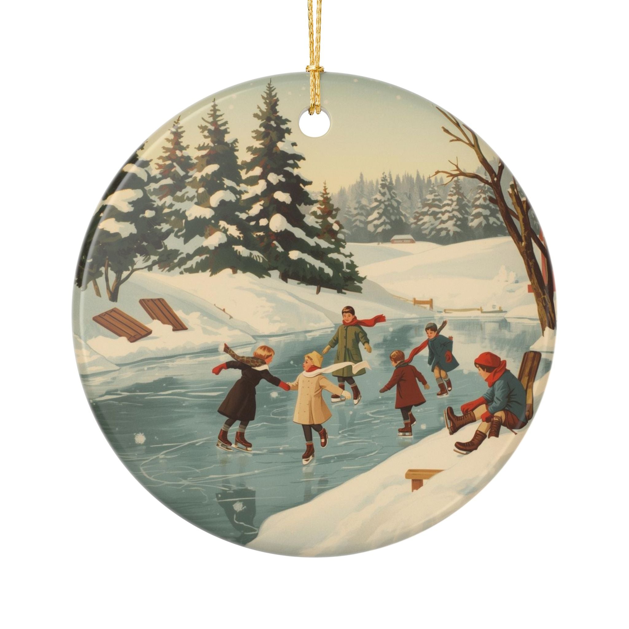 Vintage Ice Skating Ornament — Christmas Tree Decor