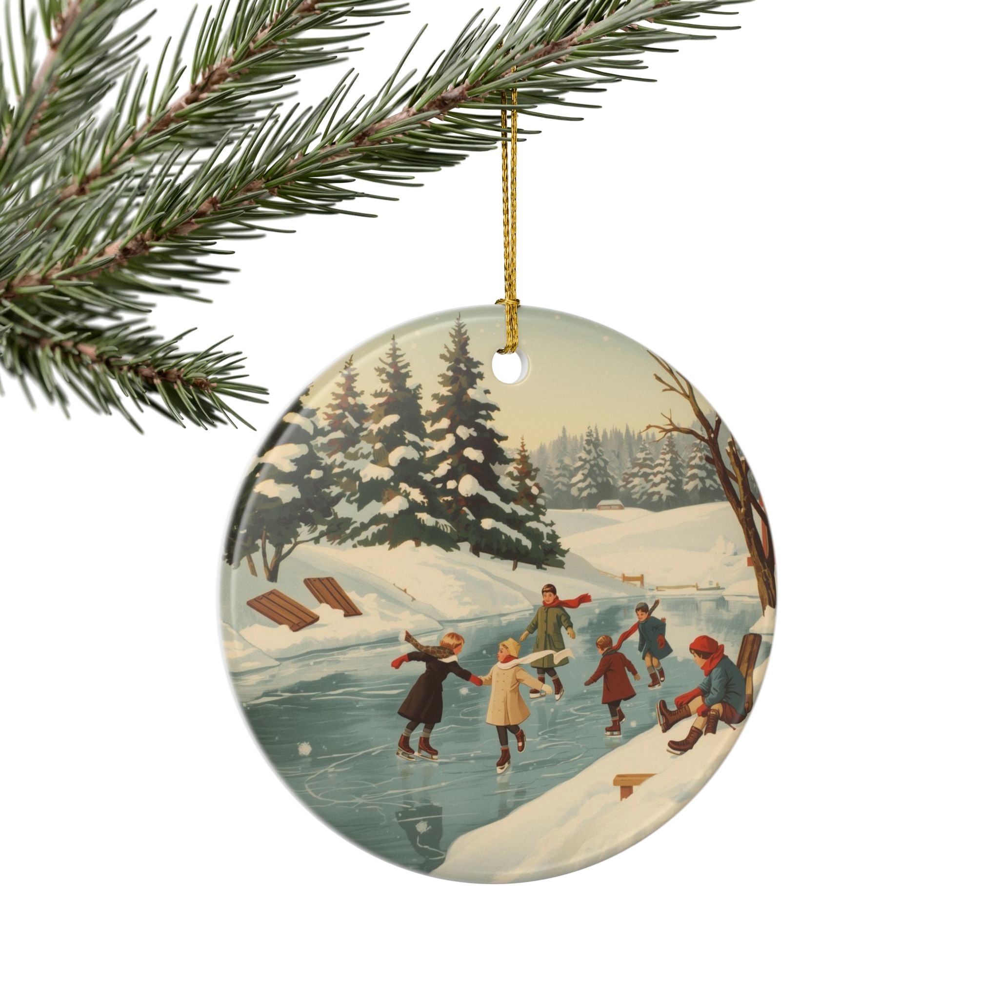 Vintage Ice Skating Ornament — Christmas Tree Decor