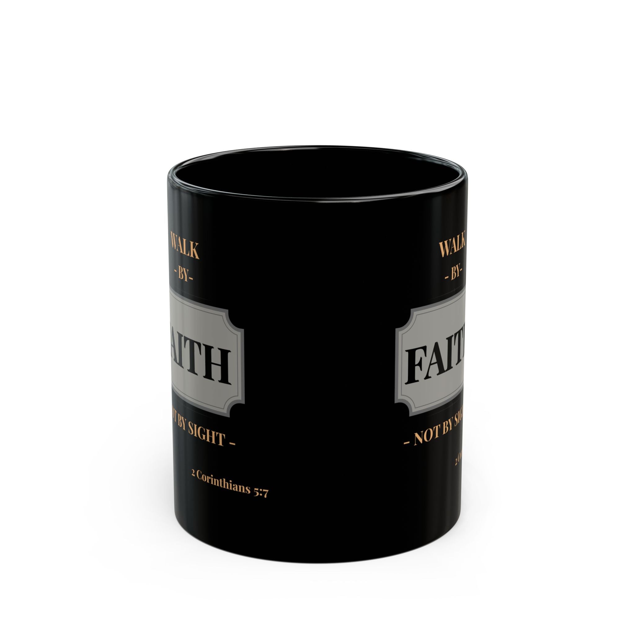 Black Faith Mug - Inspirational Coffee Cup for Believers
