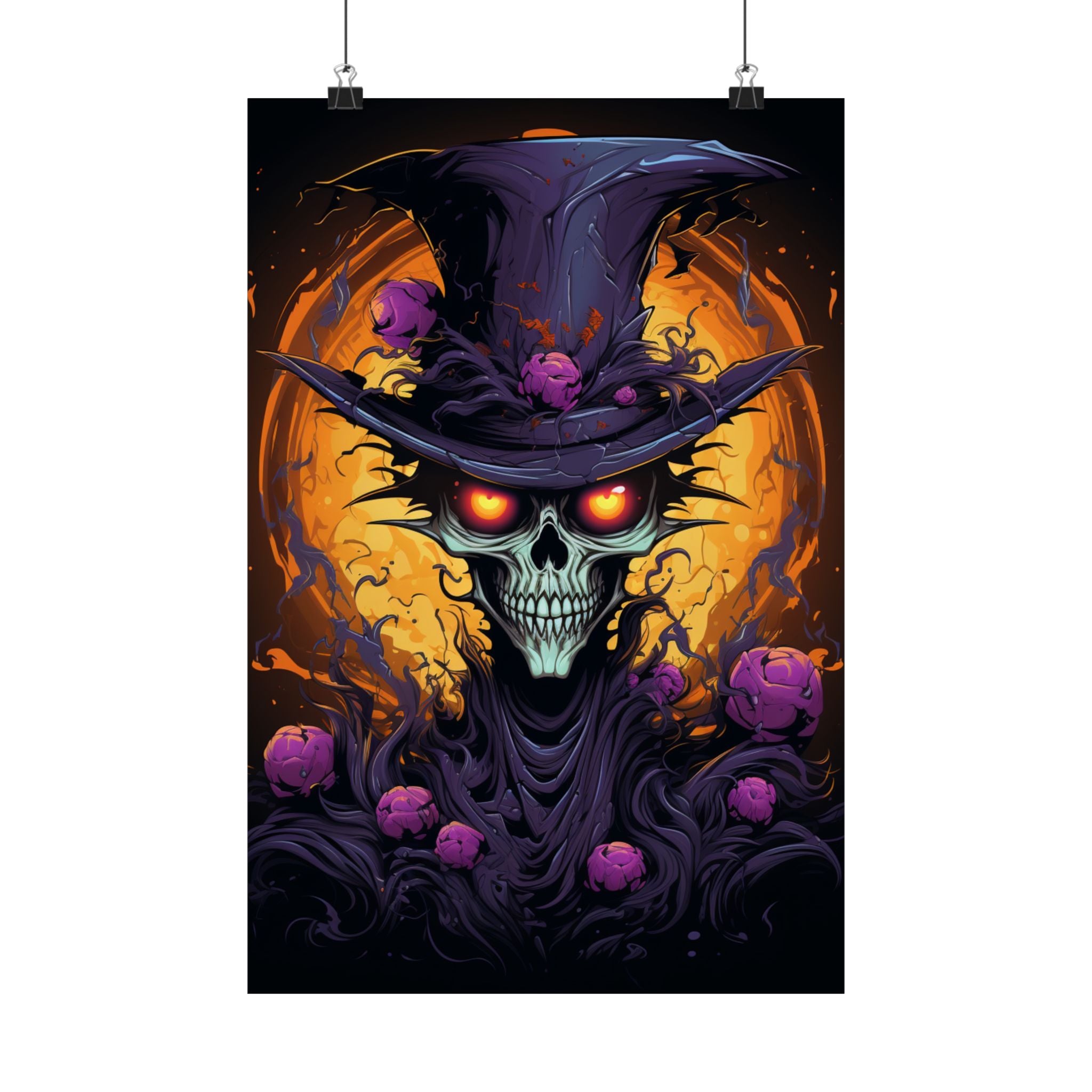 The Grinning Watcher — Matte Vertical Horror Art Print