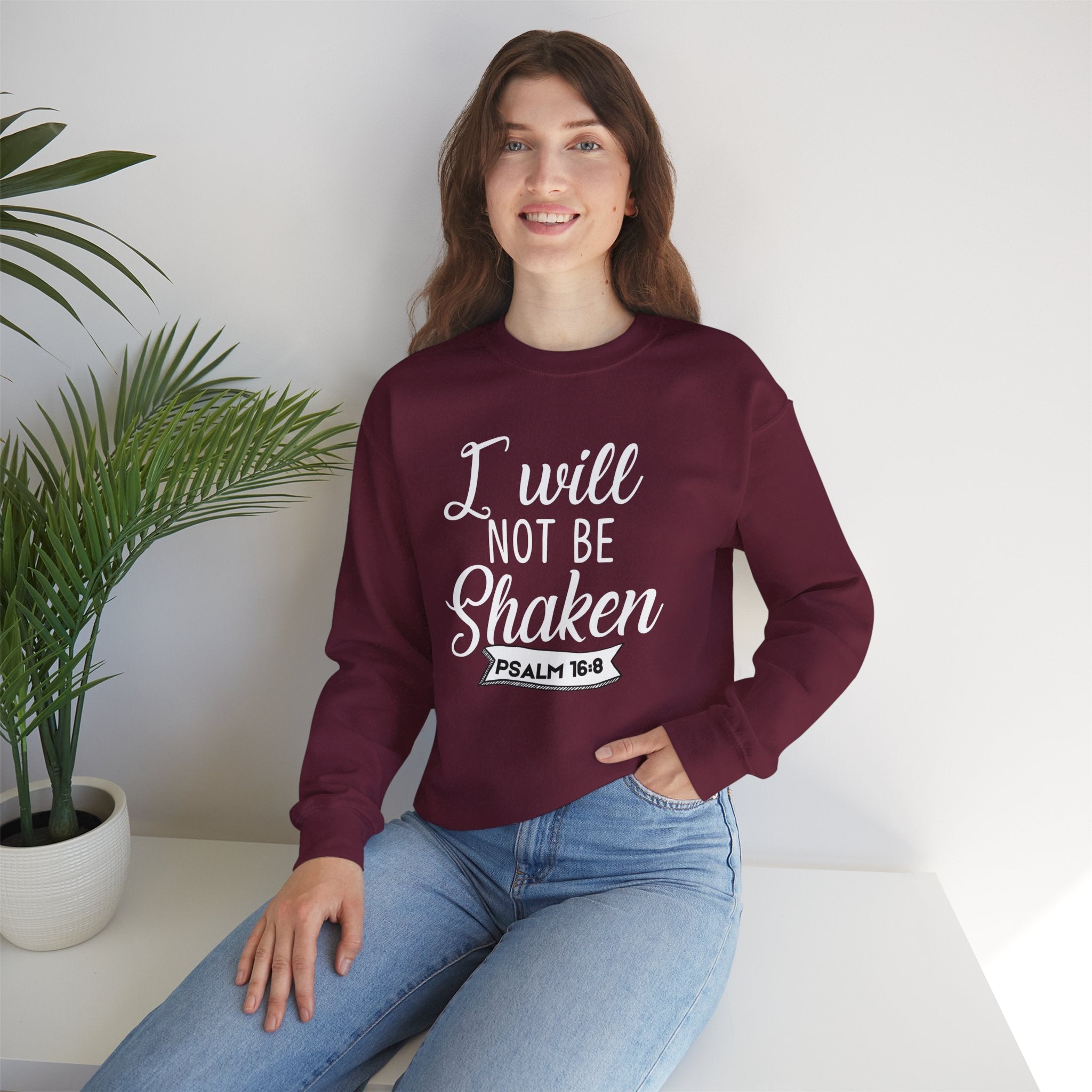 Unshaken Psalm 16:8 Sweatshirt - Premium Grit Edition