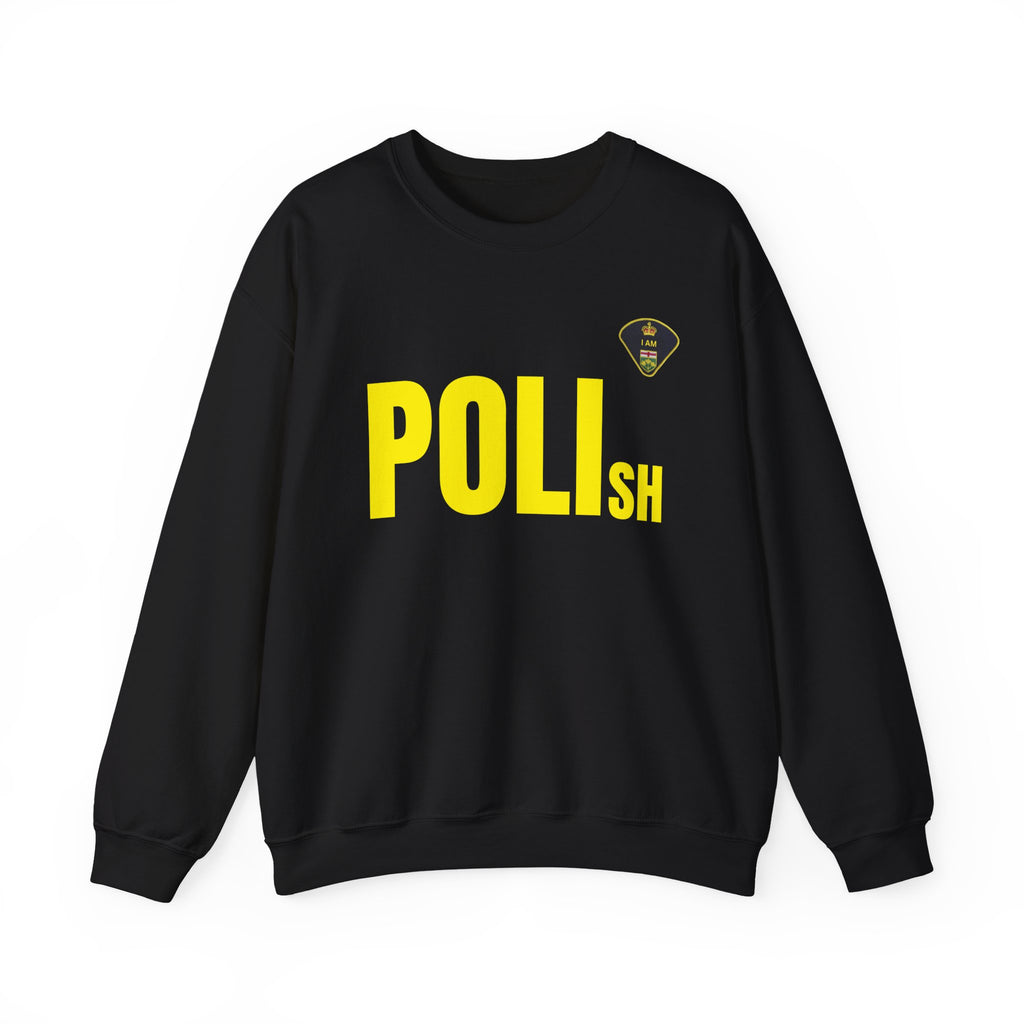 Crewneck Sweatshirt — POLIsh Bold Yellow Logo Graphic