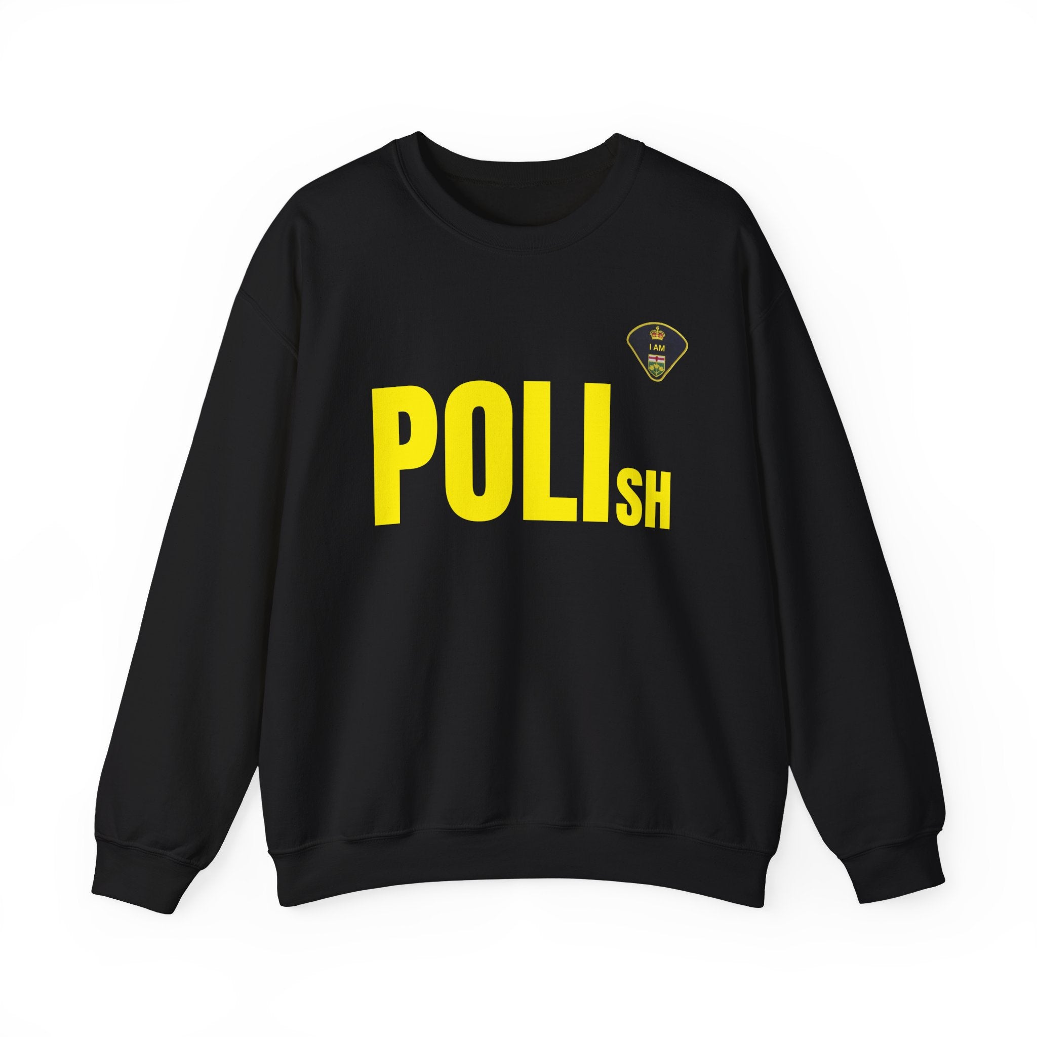 Crewneck Sweatshirt — POLIsh Bold Yellow Logo Graphic