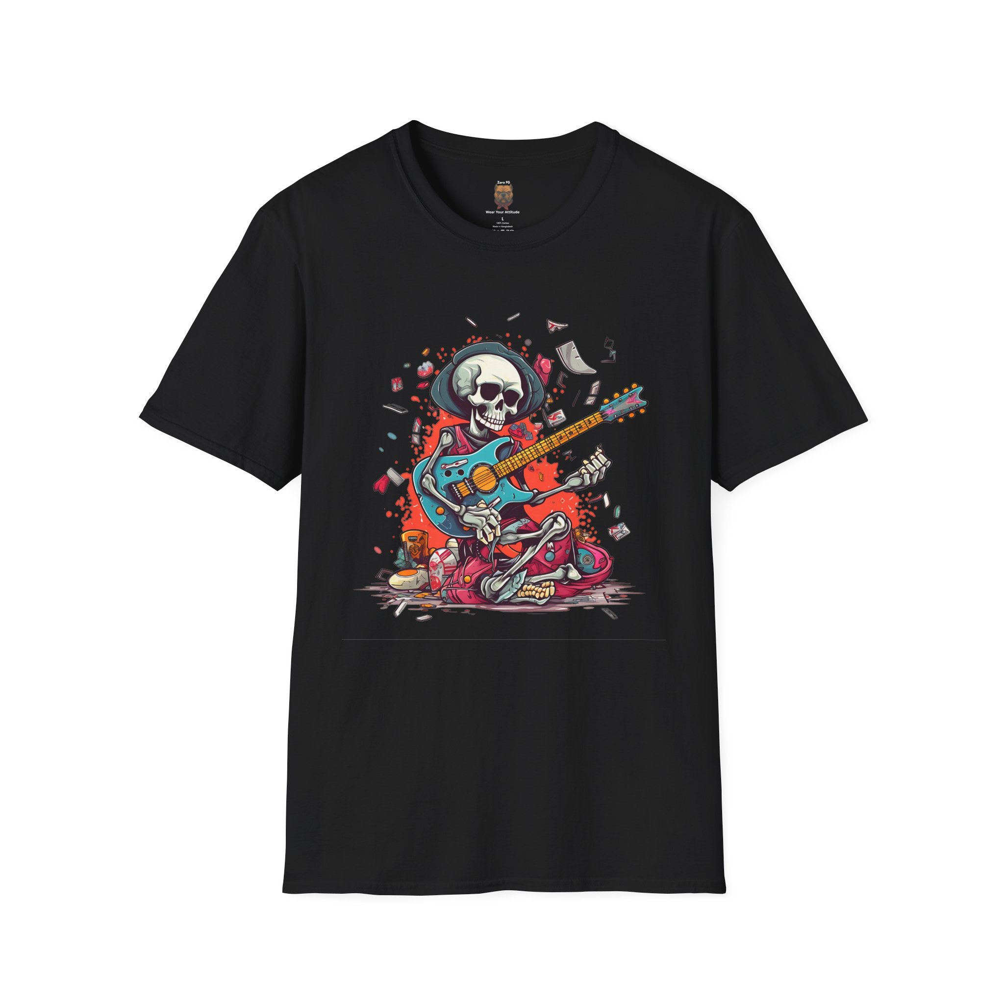 Skull Guitarist Tee (Dark Colors) | Unisex Rock Graphic T-Shirt