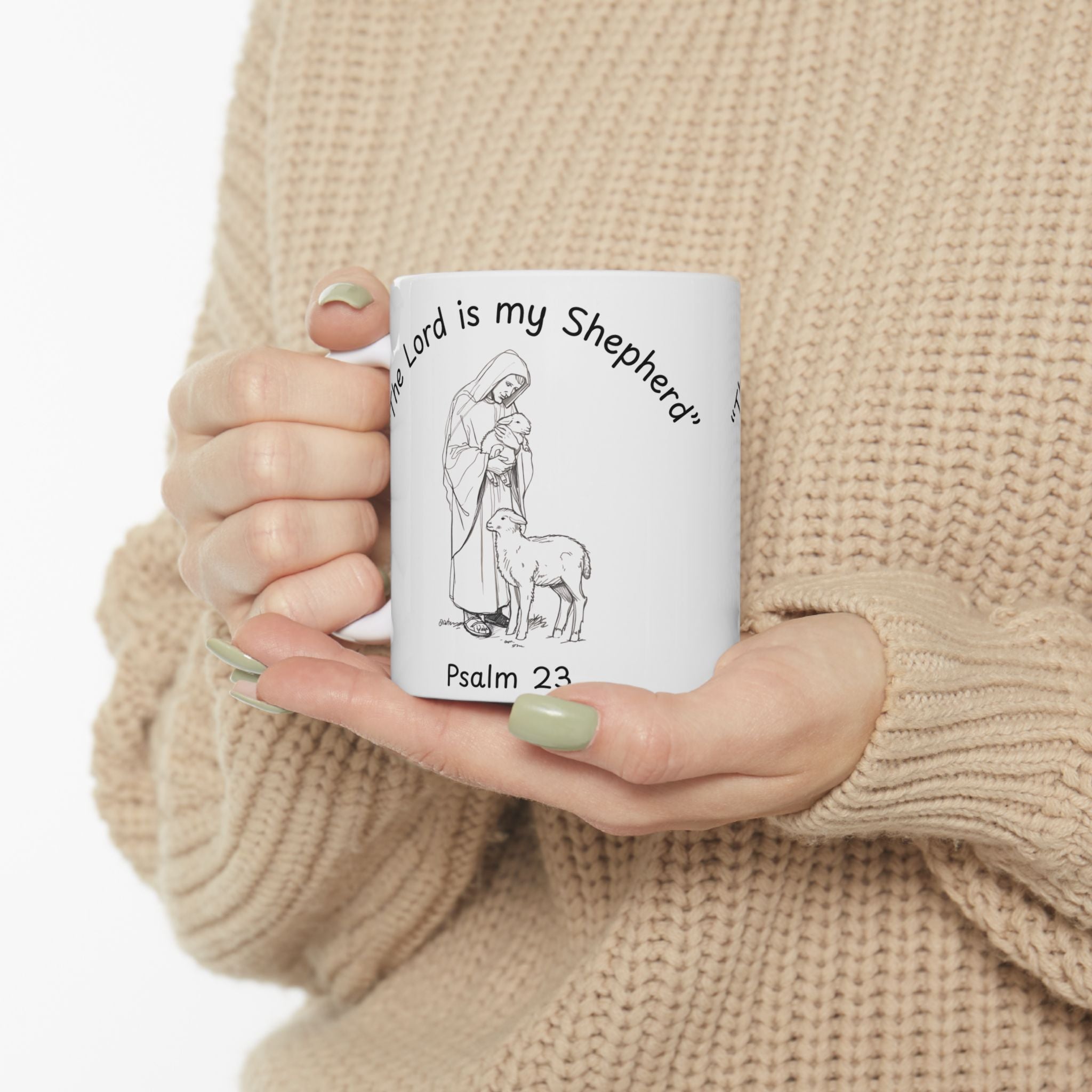 The Lord Is My Shepherd – Psalm 23 Christian Coffee Mug.